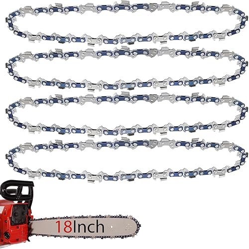 O-CONN Paquete de 4 cadenas de motosierra de 18 pulgadas, paso LP de 38 pulgadas, calibre .050 pulgadas, 62 eslabones de transmisión para Husqvarna,