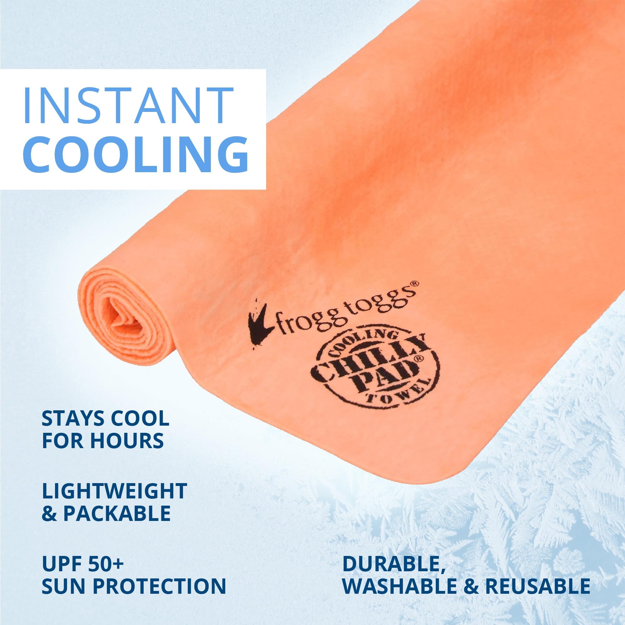 FROGG TOGGS Chilly Pad, Instant Cooling Towel, long lasting, reusable, Sports and Outdoors Neck Towel 33x13