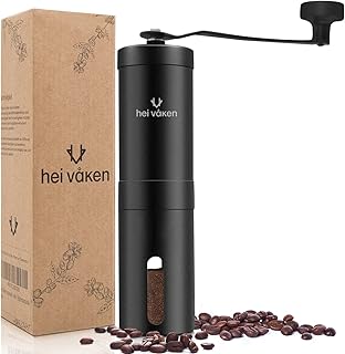 hei våken Moulin à café manuel en acier inoxydable | Moulin à café manuel avec broyeur en céramique | Réglage précis du degré de mouture en continu | Moulin à café manuel | Moulin à expresso