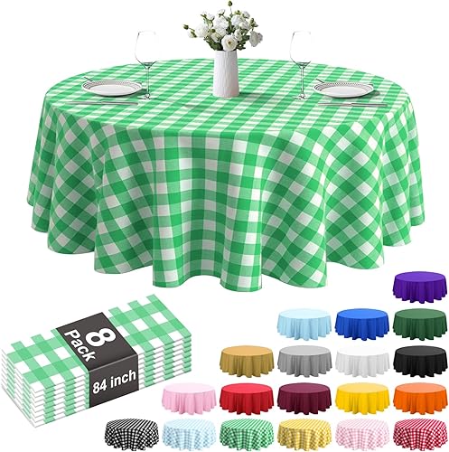 Vista 40 de Paquete de 8 manteles de plástico de 54 x 108 pulgadas, manteles desechables para mesas de 6 a 8 pies, mantel rectangular para mesas para fiestas