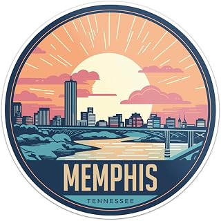 Memphis City Sticker - Waterproof Vinyl Decal for Car Bumper, Laptop, Water Bottle, Wall, and Window, Size - 5'' Longer Side