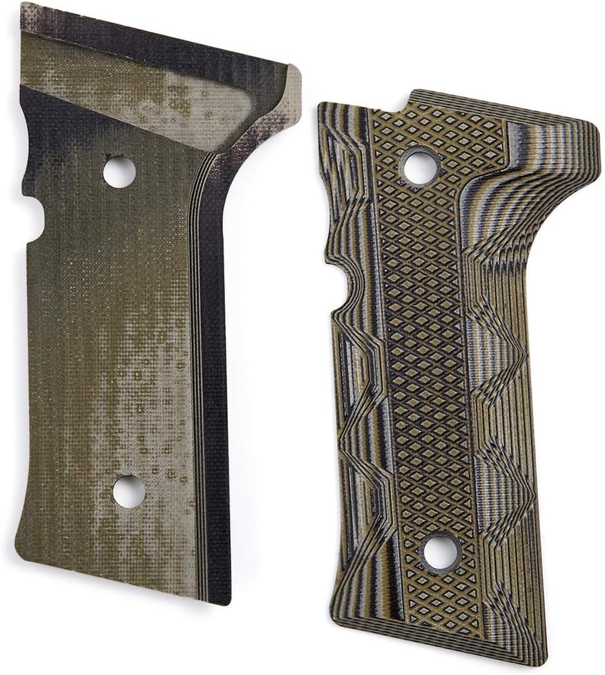 Cool Hand G10 Grips for Beretta Vertec, M9A3, 92X Centurion, Custom Black Screws Included, Mild Aggressive Iron Texture, 0.28'', 4 Colors for Your Chioce