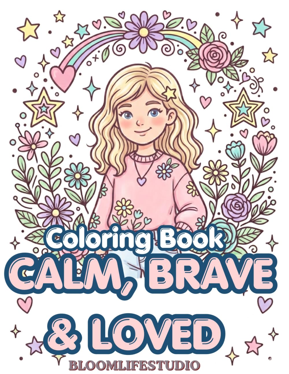 CALM, BRAVE & LOVED: Aesthetic Confidence Coloring Book for Girls | Build Self-Esteem, Mindfulness & Positive Thinking
