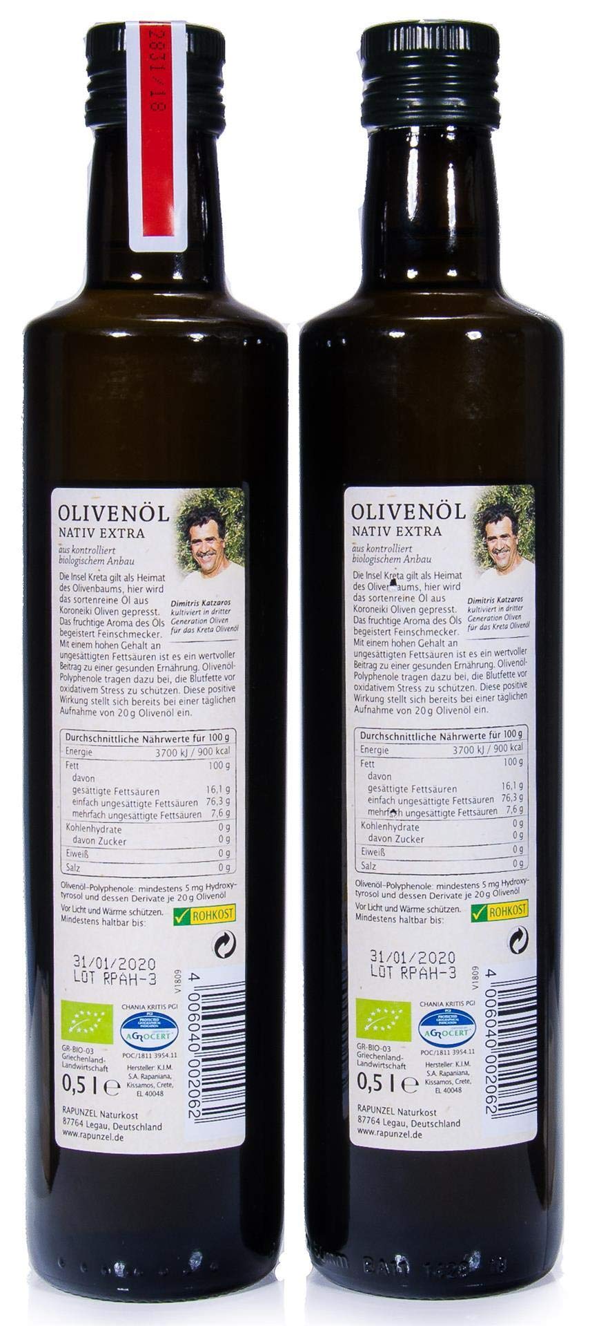 Rapunzel - Olivenöl Kreta nativ extra - 500 ml - 2er Pack