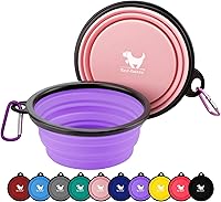 Vista 14 de Cuencos plegables para perros para viajes, paquete de 2 cuencos de agua portátiles para perros, gatos y mascotas, plato plegable para regar