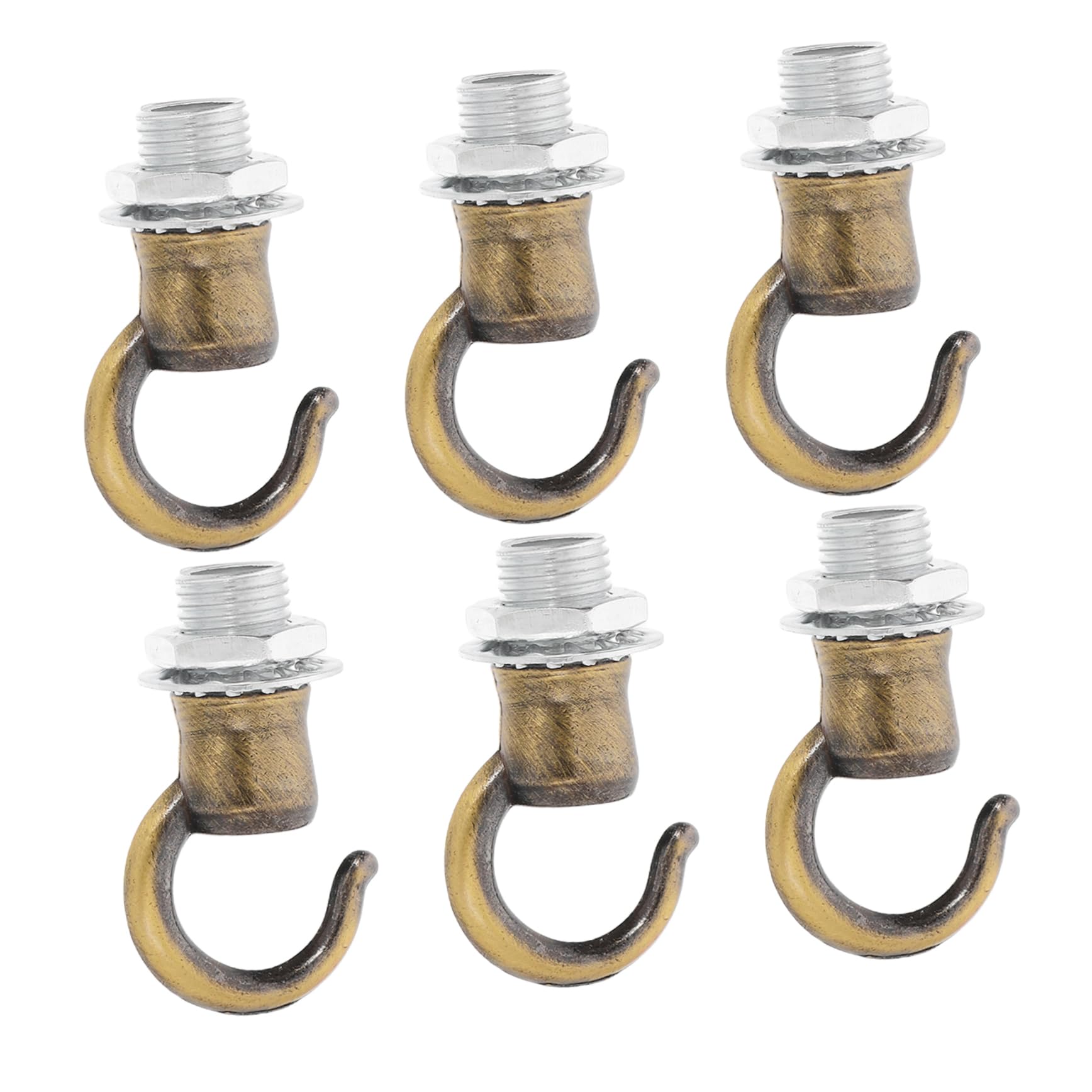 TOYANDONA 6pcs Zinc Alloy Ceiling Hooks Heavy Duty M10 Thread for Pendant Lights Chandeliers Sturdy Lighting Accessories