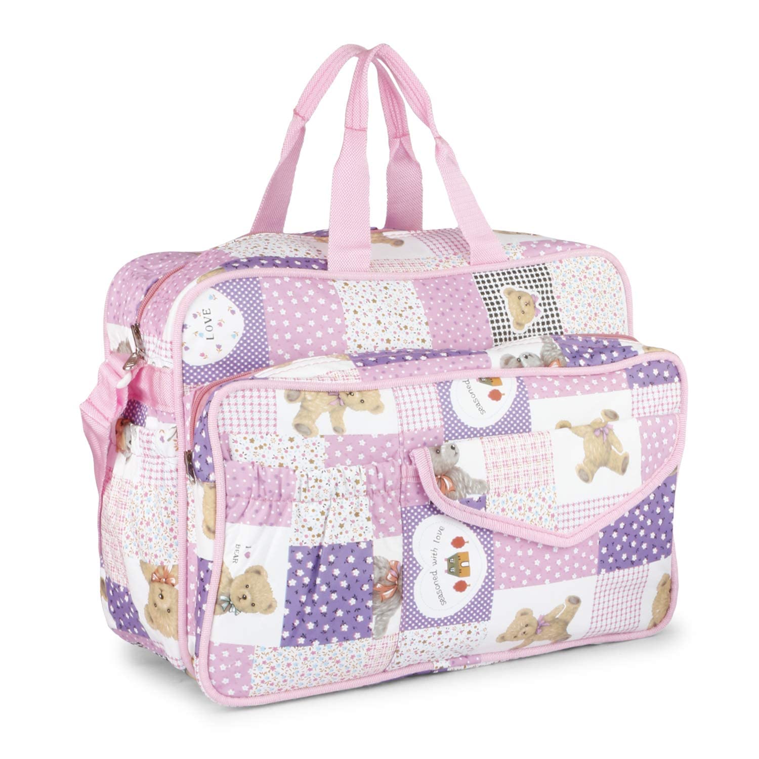 BAGZEE Baby Bag for Mother, Mother Bag, Diaper Bag for Girls and Boys (purple)
