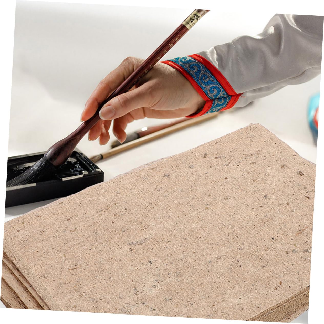 Uonlytech Carta Riso Beige per Decoupage Texture Unica, 20 Pezzi di Carta Artigianale per Calligrafia e Progetti di Scrapbooking Vintage