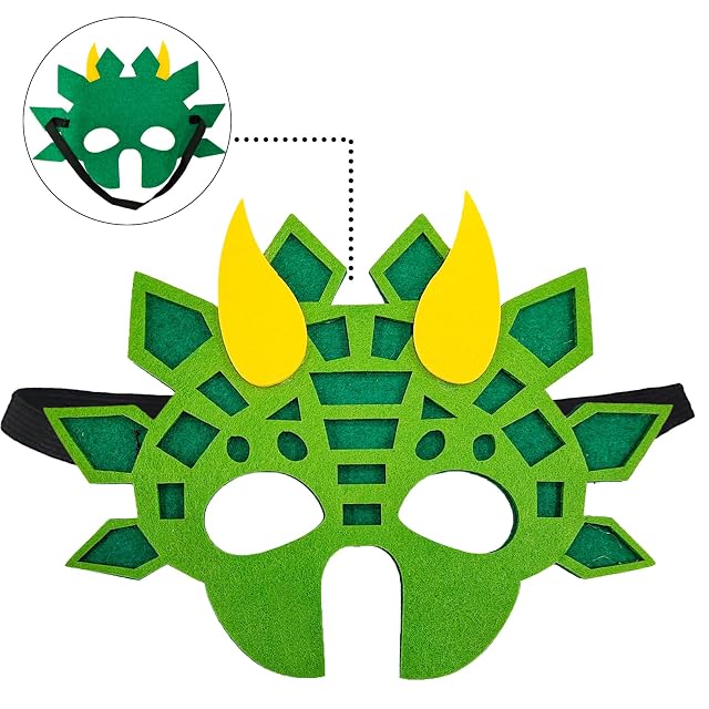 Foto 2 de 6 de Jtnohx Máscaras de Animales de Fieltro Máscaras de Halloween Dinosaurio