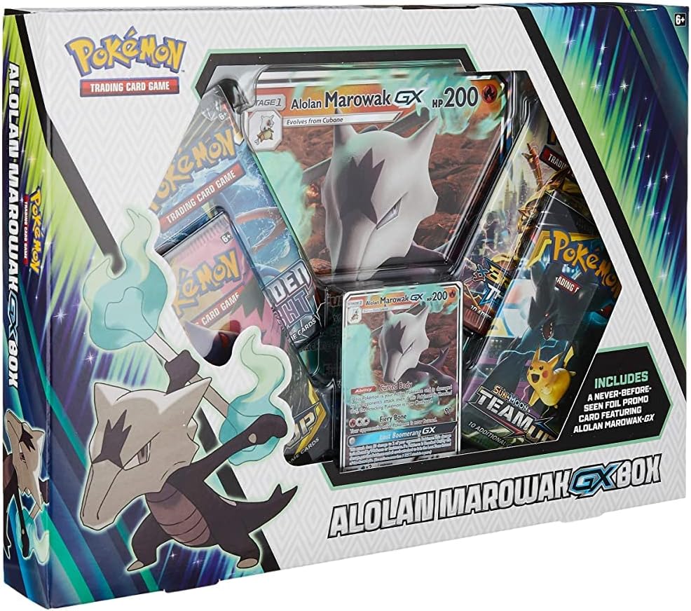 Pokemon Cards TCG: Alolan Marowak-Gx Box + 4 Booster Pack + A Foil Promo Card + A Foil Oversize Card