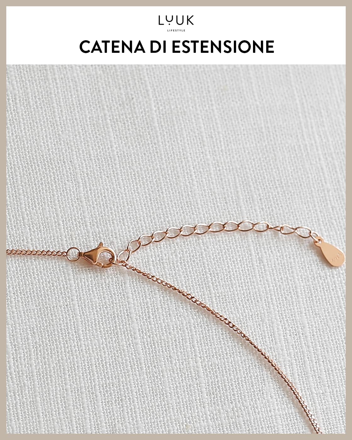 LUUK LIFESTYLE Collana con Ciondolo Cuore Scanalato, Oro Rosa, 50cm | Cuore Rigato, Design Moderno, Impermeabile, Ipoallergenico, Catena Regolabile, Regalo per Amica, Mamma, Acciaio Inossidabile