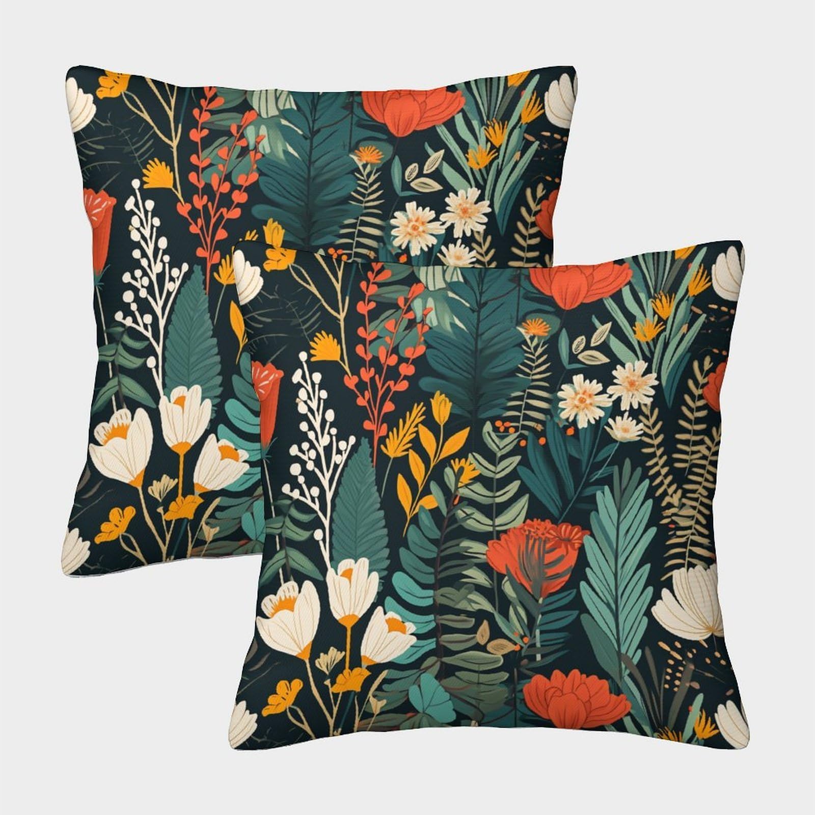 kaiyun 2 Pack Flowers 3D Cushion Cover Pillow Cover Sofa Outdoor Decoration Square 40x40cm