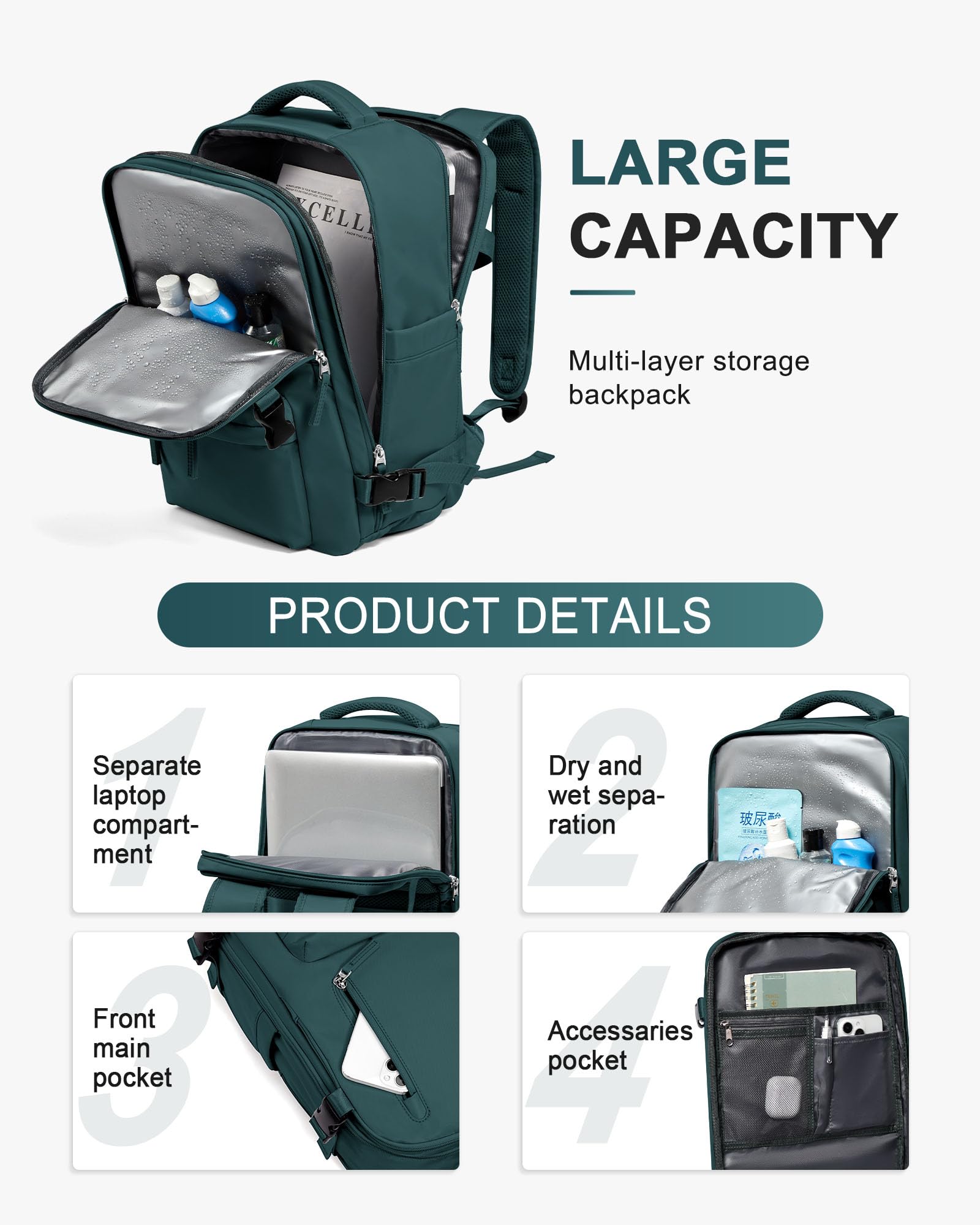 Zaino da Viaggio per Ryanair 40x20x25 Bagaglio a Mano Zaino Borse da Cabina per Ryanair Il Sedile Zaino Aereo Bagaglio a Mano Donna Borsa Cabina Viaggio Zaino Viaggio Casual Daypack,Blu elettrico