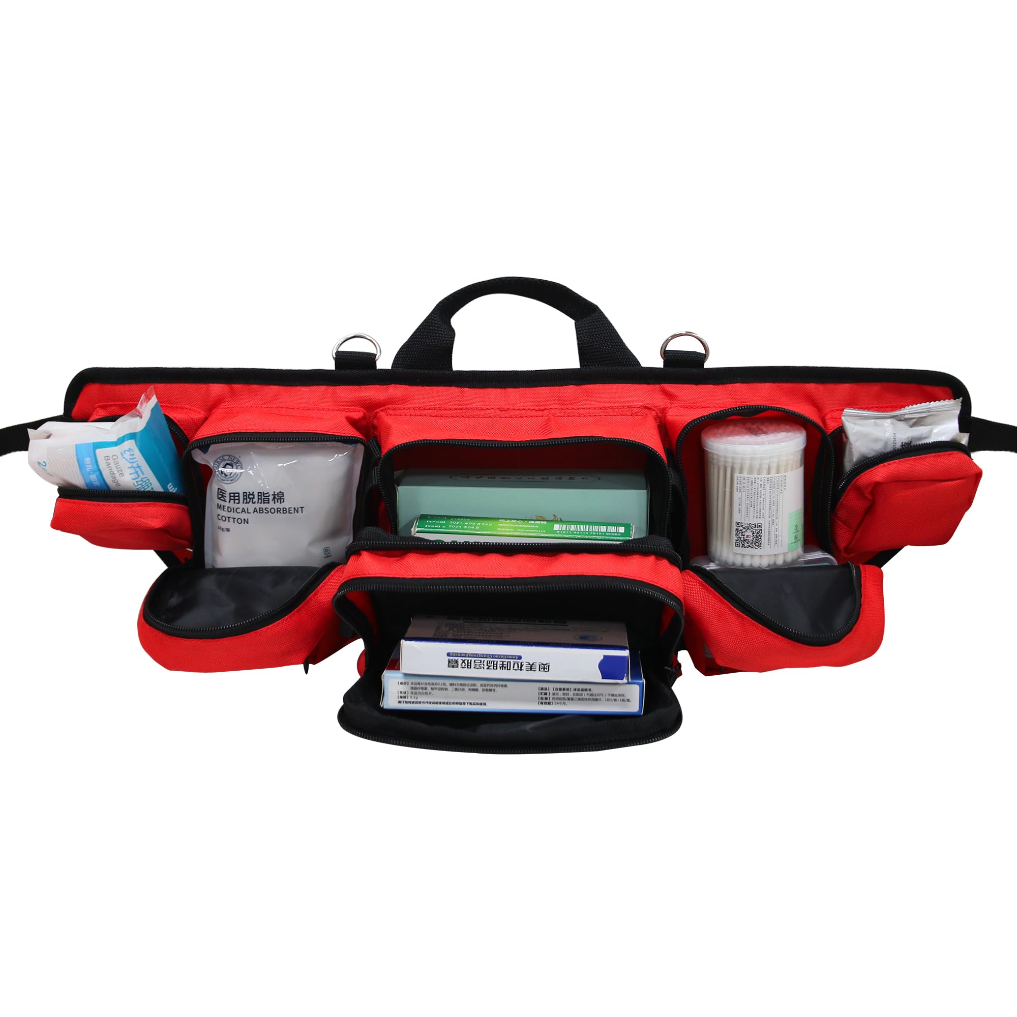 Sacchetto medico professionale di trauma, pacchetto di vita di primo soccorso con riflettente, portatile di primo soccorso Fanny Pack, per all'aperto, escursionismo (rosso)
