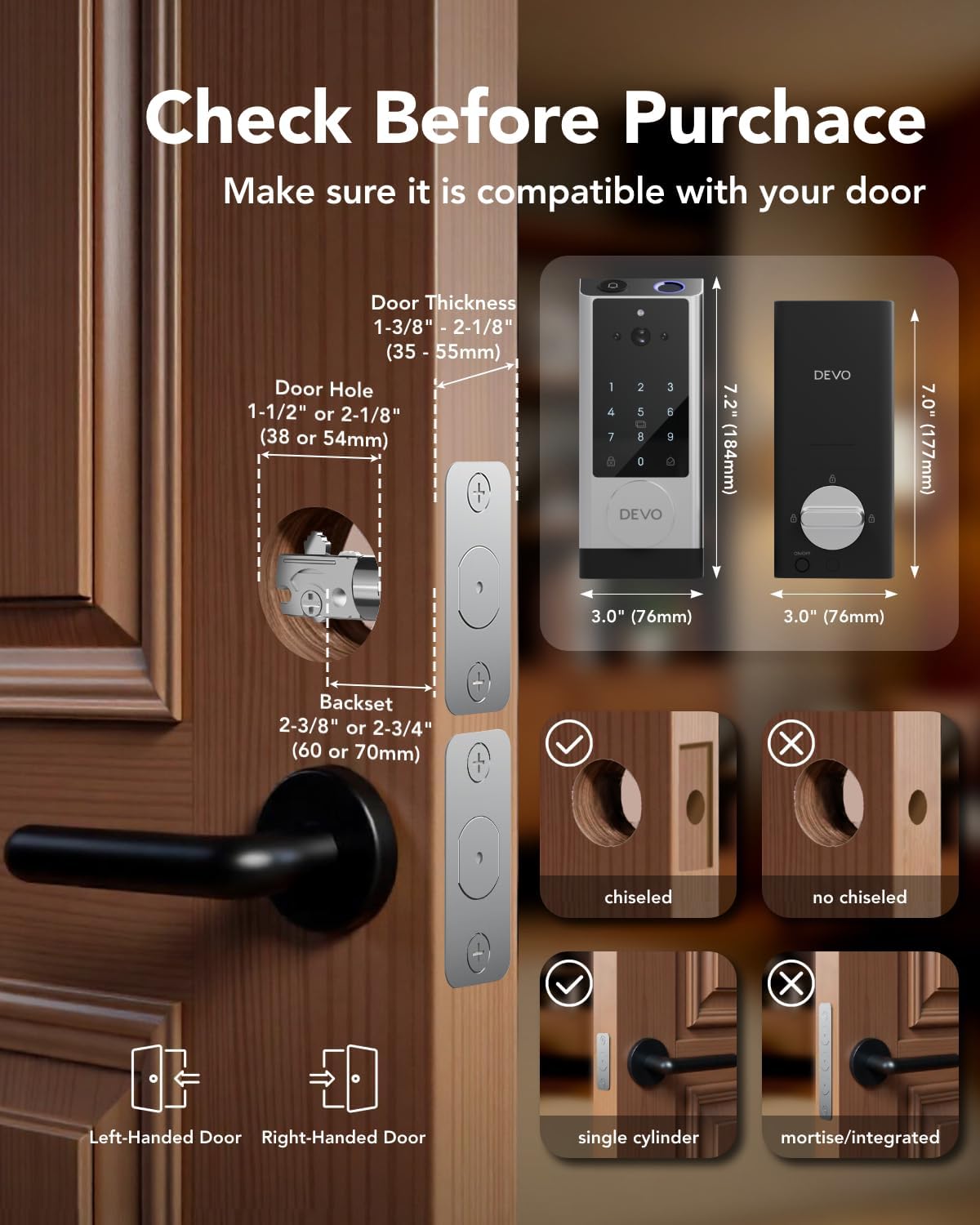 Devo G1 Video Smart Lock with CameraDoorbell,6-in-1 Keyless Entry Door Lock with App Remote,Fingerprint ID,Auto Locks,Built-in Wi-Fi Smart Deadbolt for Front Door,Easy Install,Waterproof,BHMA Grade 3 Devo G1 Video Smart Lock with CameraDoorbell,6-in-1 Keyless Entry Door Lock with App Remote,Fingerprint ID,Auto Locks,Built-in Wi-Fi Smart Deadbolt for Front Door,Easy Install,Waterproof,BHMA Grade 3