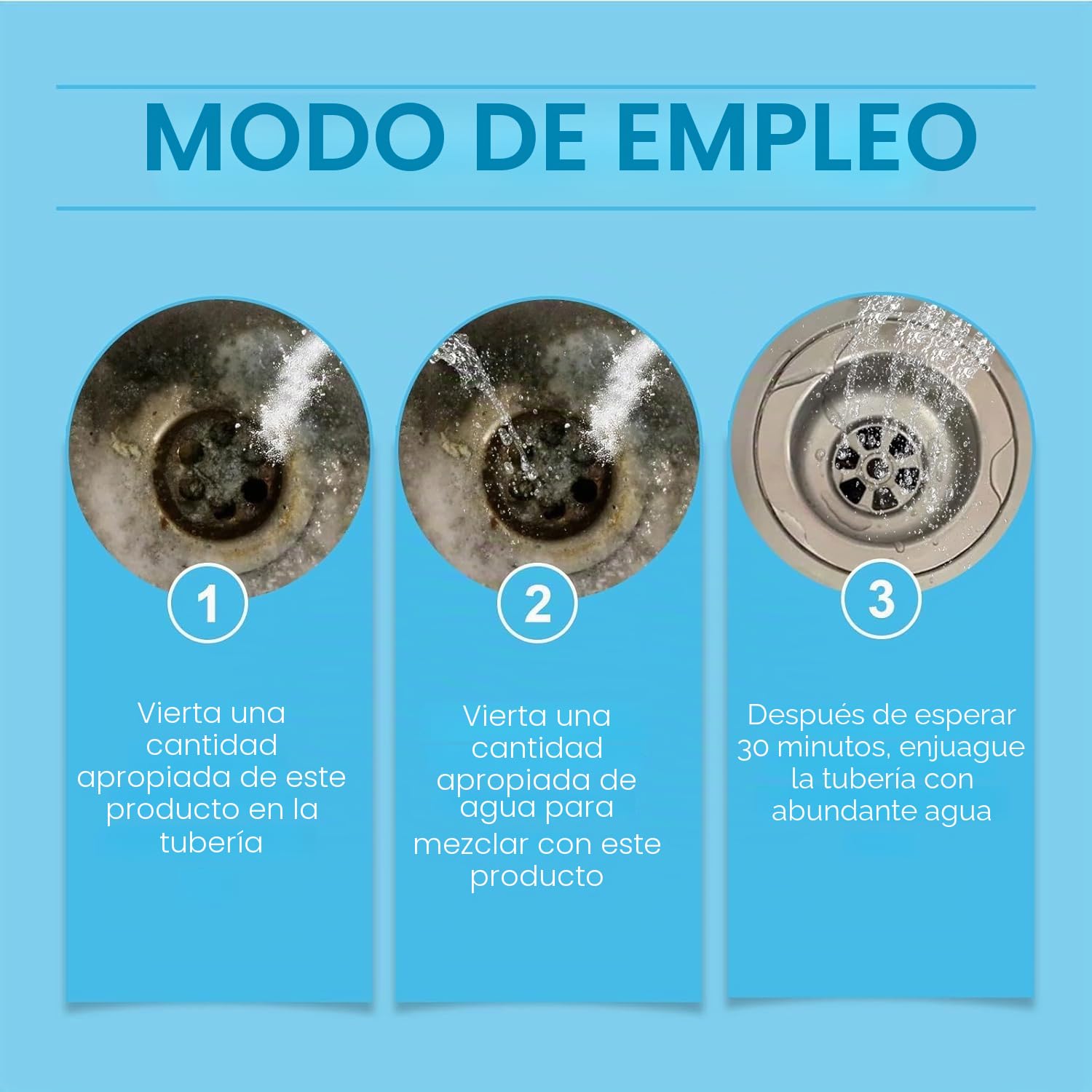 Agente De Dragado De Tuberías Potente,Polvo Espumoso Potente Para Fregaderos,Uso Rápido Y Práctico,Para Cocina,Baño E Inodoro,110G