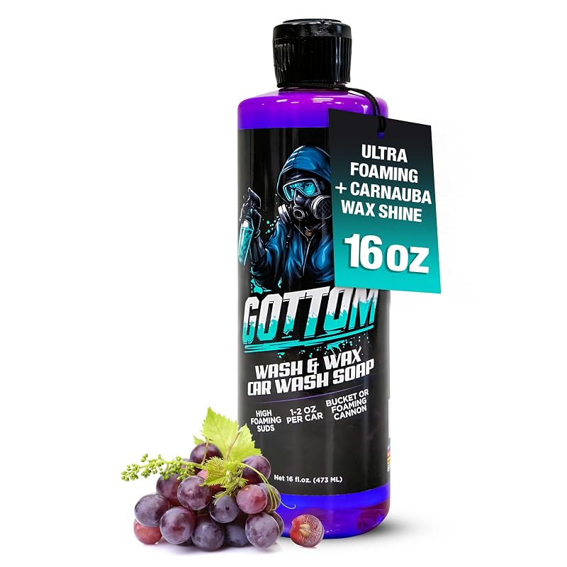 Shampoo Automotivo com Cera Gottom FrozenGrape para Lavagem com Snow Foam ou Balde, 473 mL