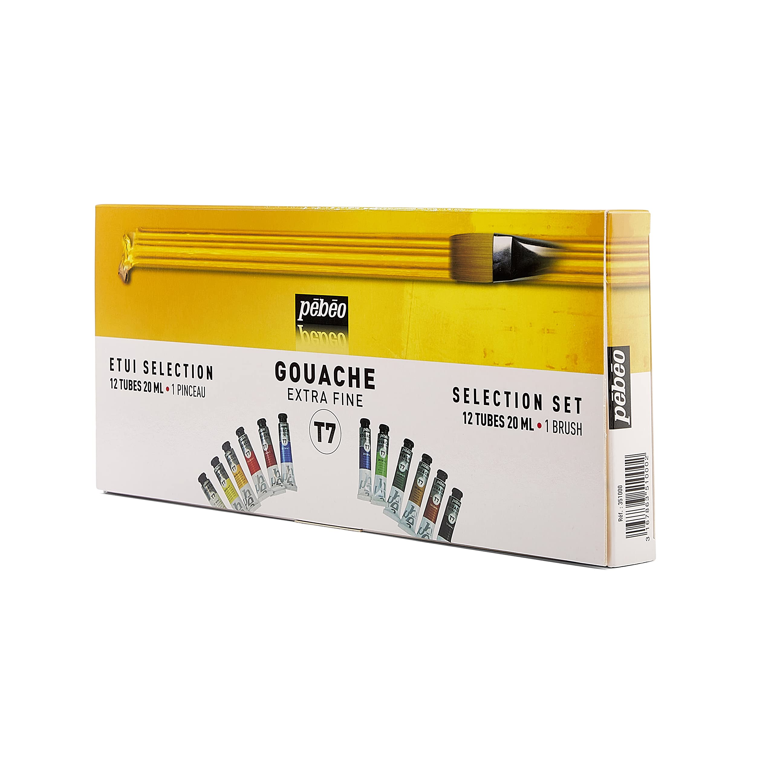 Pébéo Peinture Gouache 1 Etui Sélection 12 Tubes de 20 ml Couleurs Assorties
