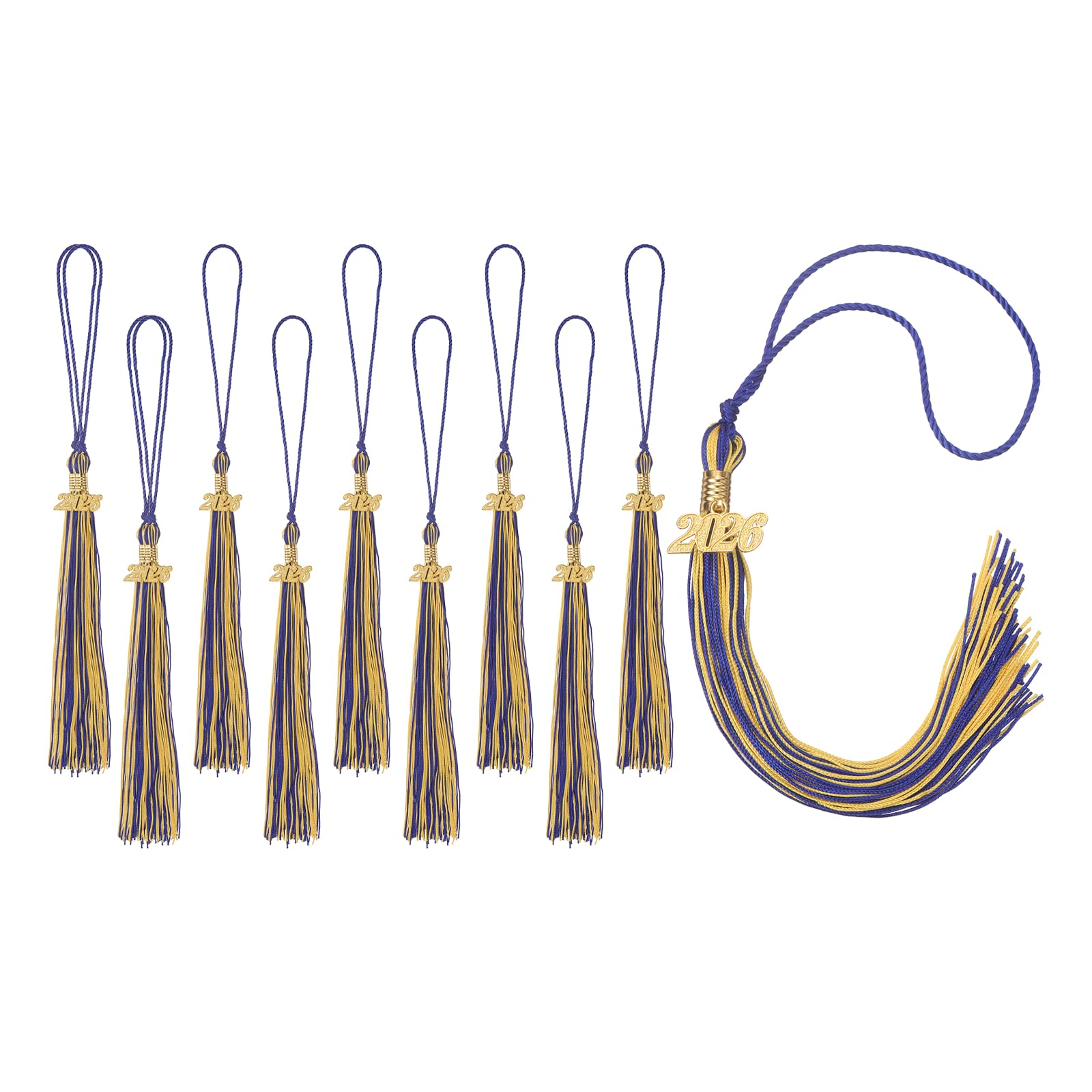 sourcing map 10pcs 2026 Tassel Graduation Cap Decorations Gold and Blue