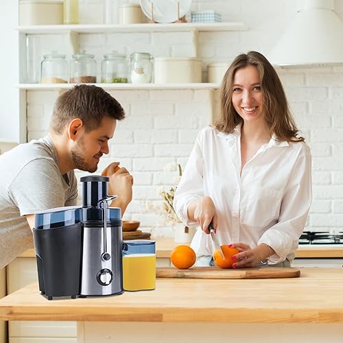 Miniatura 2 de Moclever Exprimidor centrífugo de 1000 W para frutas y verduras Extractor de jugo C con control de 2 velocidades, canal de alimentación de 2.6
