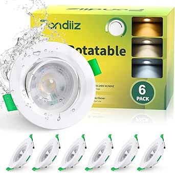 Fondiiz 6 LED spots dimbaar 230V, 5W inbouwspot LED 480LM, plafondspots