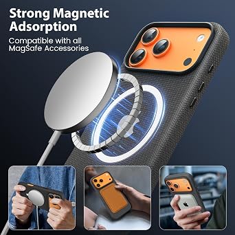 Mkeke for iPhone 17 Pro Case Techwoven Black Military-Grade Drop Protection Shockproof Protective Phone for Apple 6.3 inch 2025