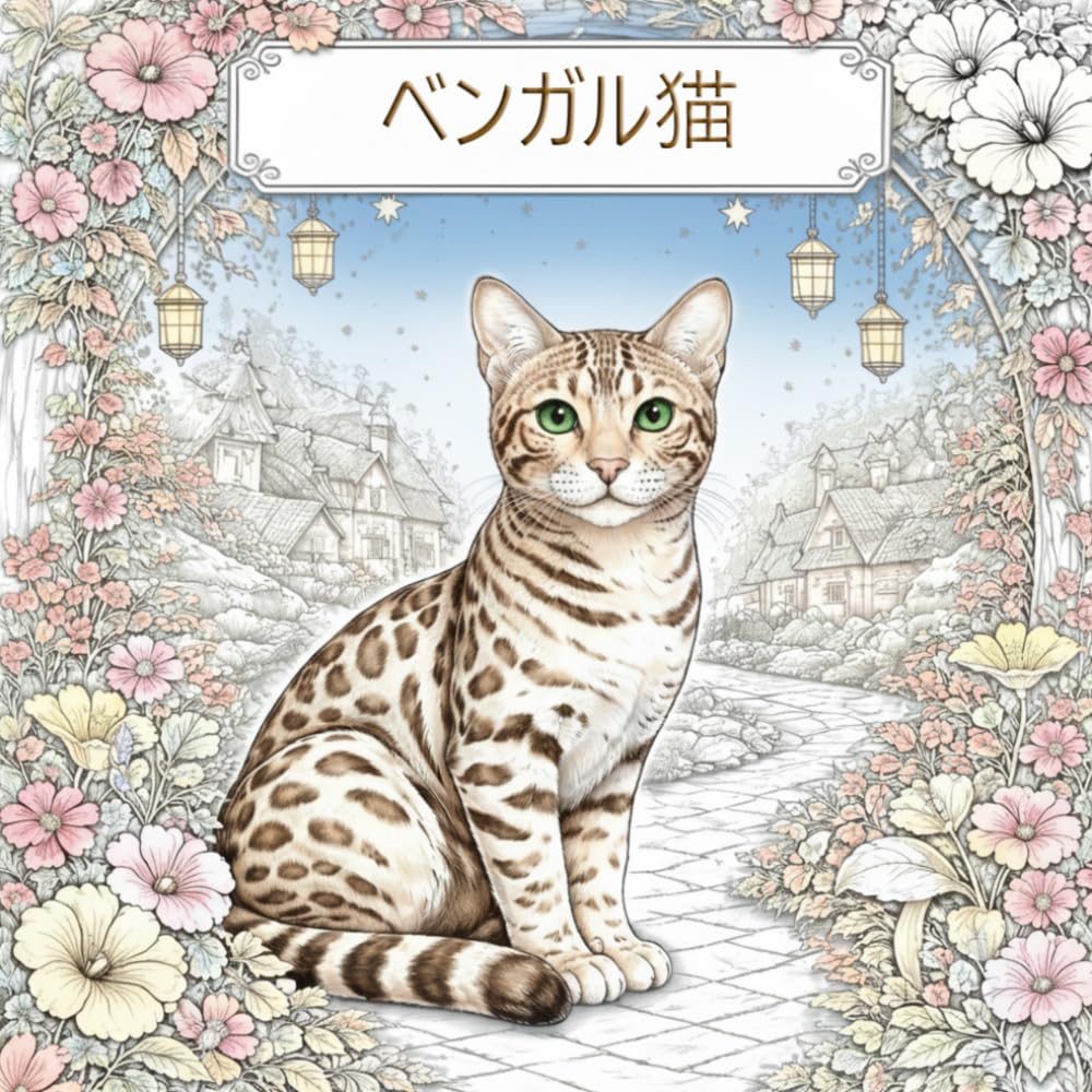 美しいベンガル猫の塗り絵ブック: リラックスできる繊細なデザイン – 大人とティーンのためのストレス解消・マインドフルネス塗り絵