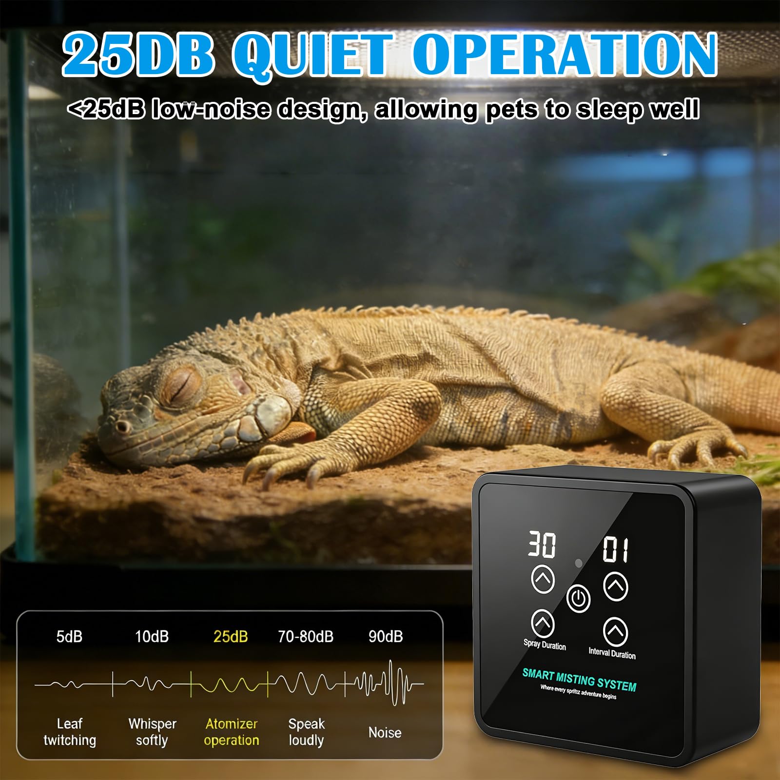 Sistema de Riego para Terrario Inteligente, Humidificador para Reptiles con Temporizador y Boquillas de Pulverización de 360° - Pulverizador Ajustable para Anfibios, Reptiles, Plantas y Selva