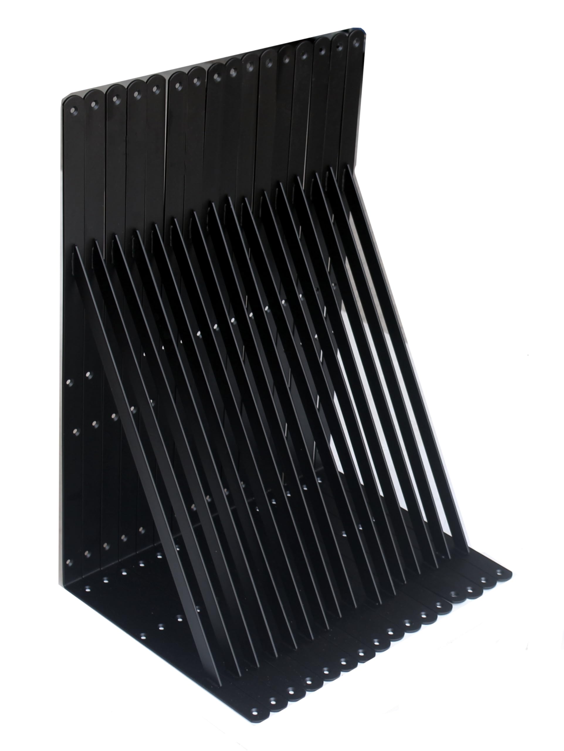 16 Pack L24 x H 12" Black Heavy Duty Shelf Brackets with Screws Metal Shelf Brackets Shelf Support Angle Brackets for Shelves L Brackets Heavy Duty Floating Shelf