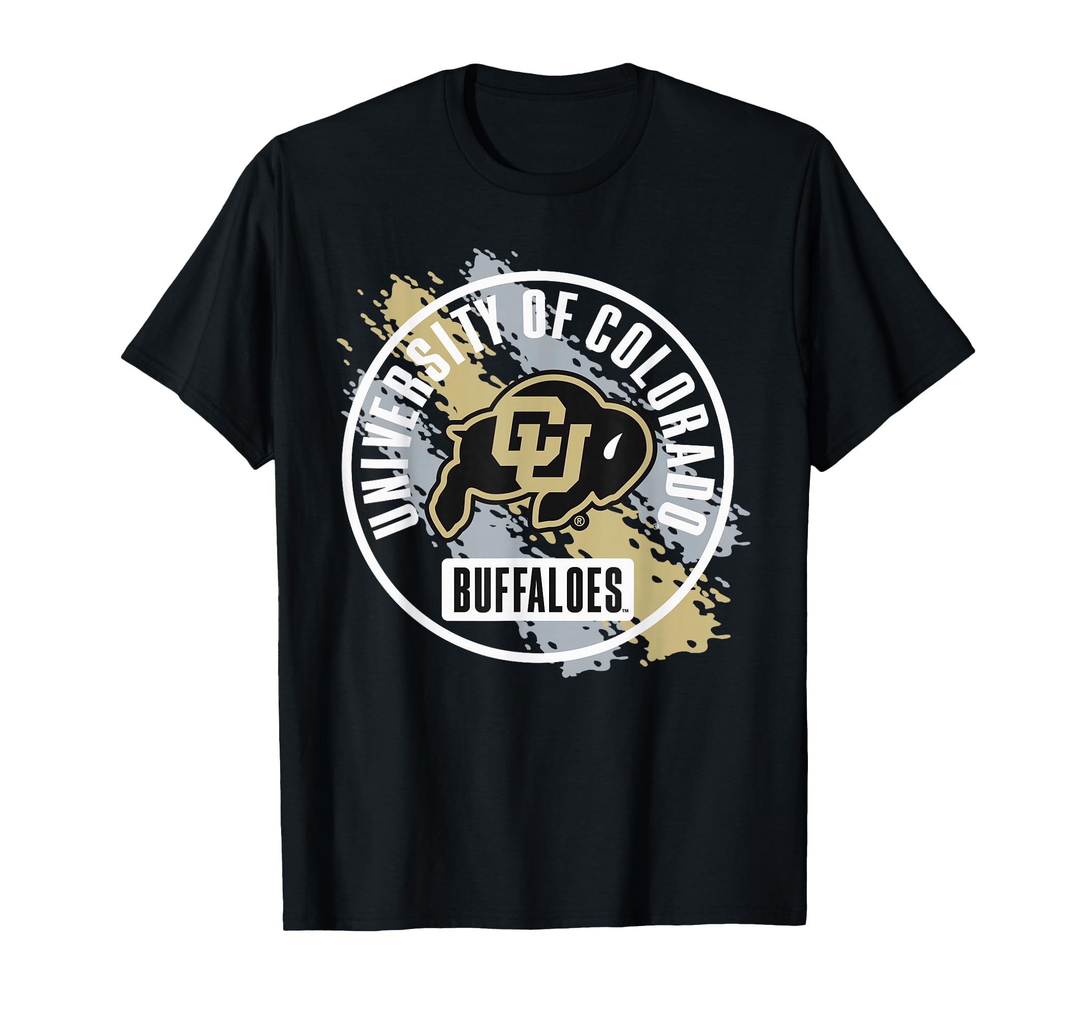 Elite Authentics Colorado Buffaloes Retro Paint Black Officially Licensed T-Shirt, Small