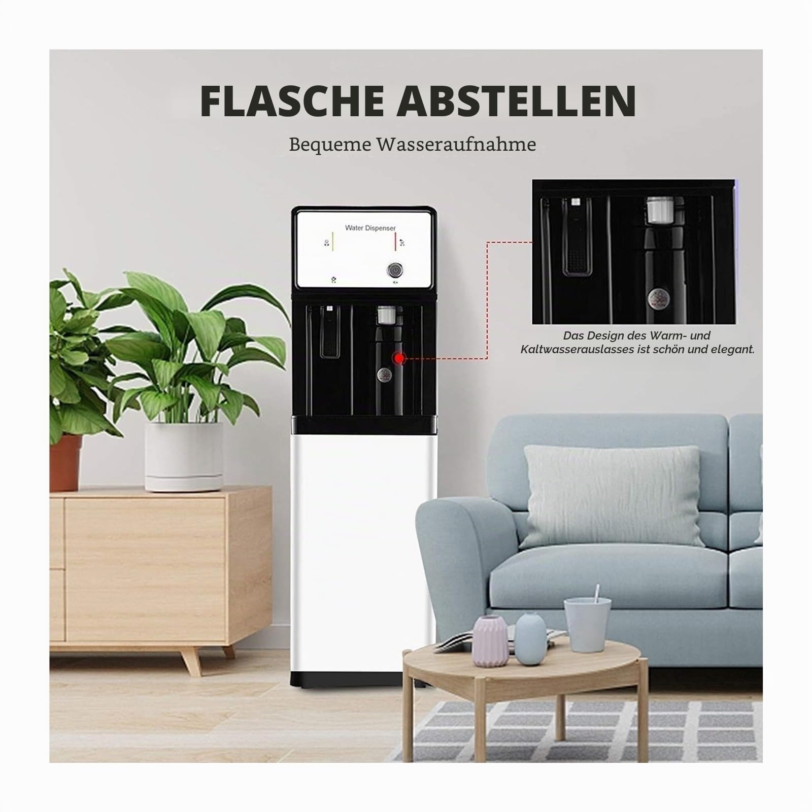 Heißwasserspender-Stehender bodenstehender wasserspender,Wasser Spender,3 Wassertemperaturen,Kalt Heiß Doppelfunktion,Ideal Für Gekühltes Wasser,Tee,Kaffee Im Home Office(Ice and warm)