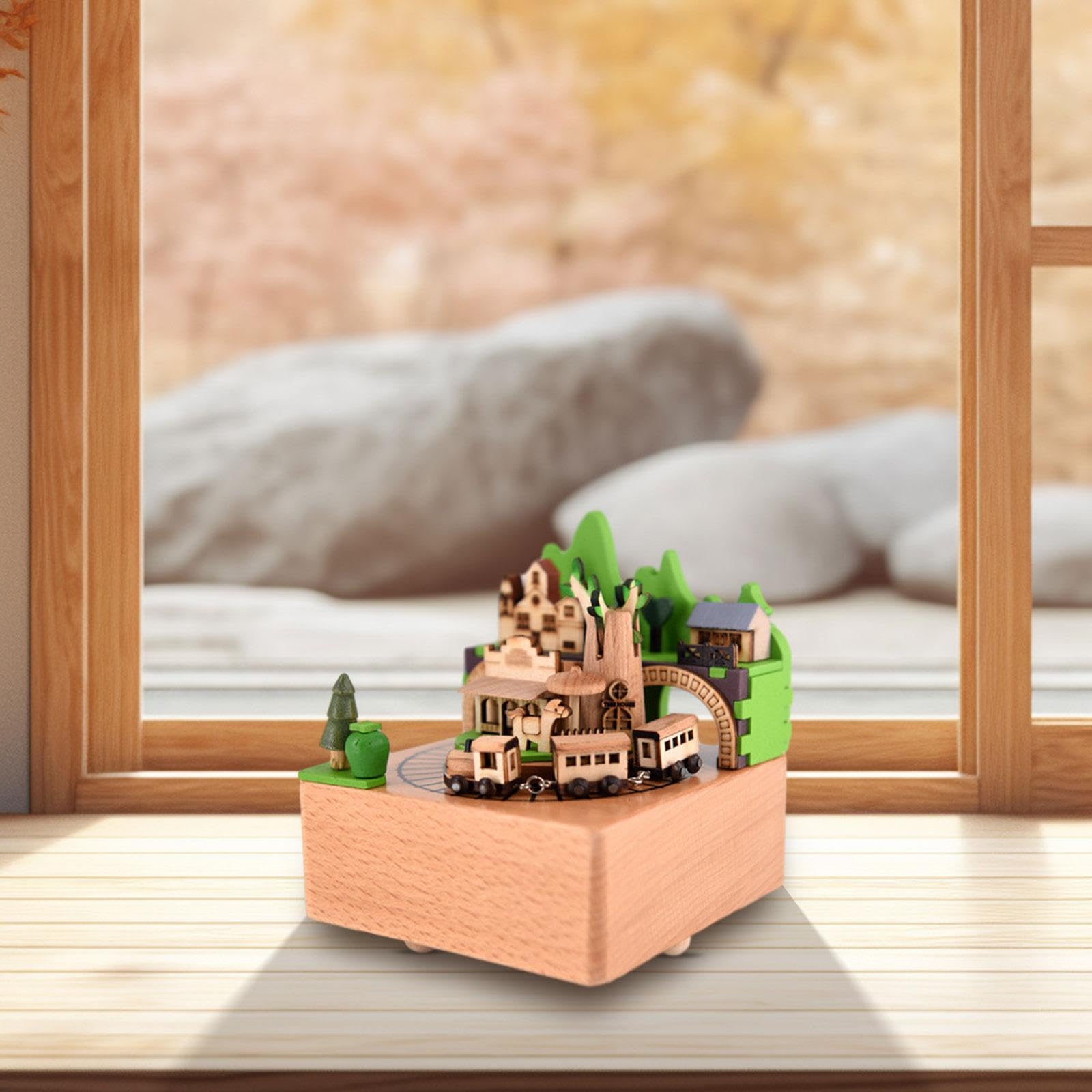 Gralara Caja Musical con Forma de Tren para Ella, Adorno de Mesa, Decoración del Hogar.