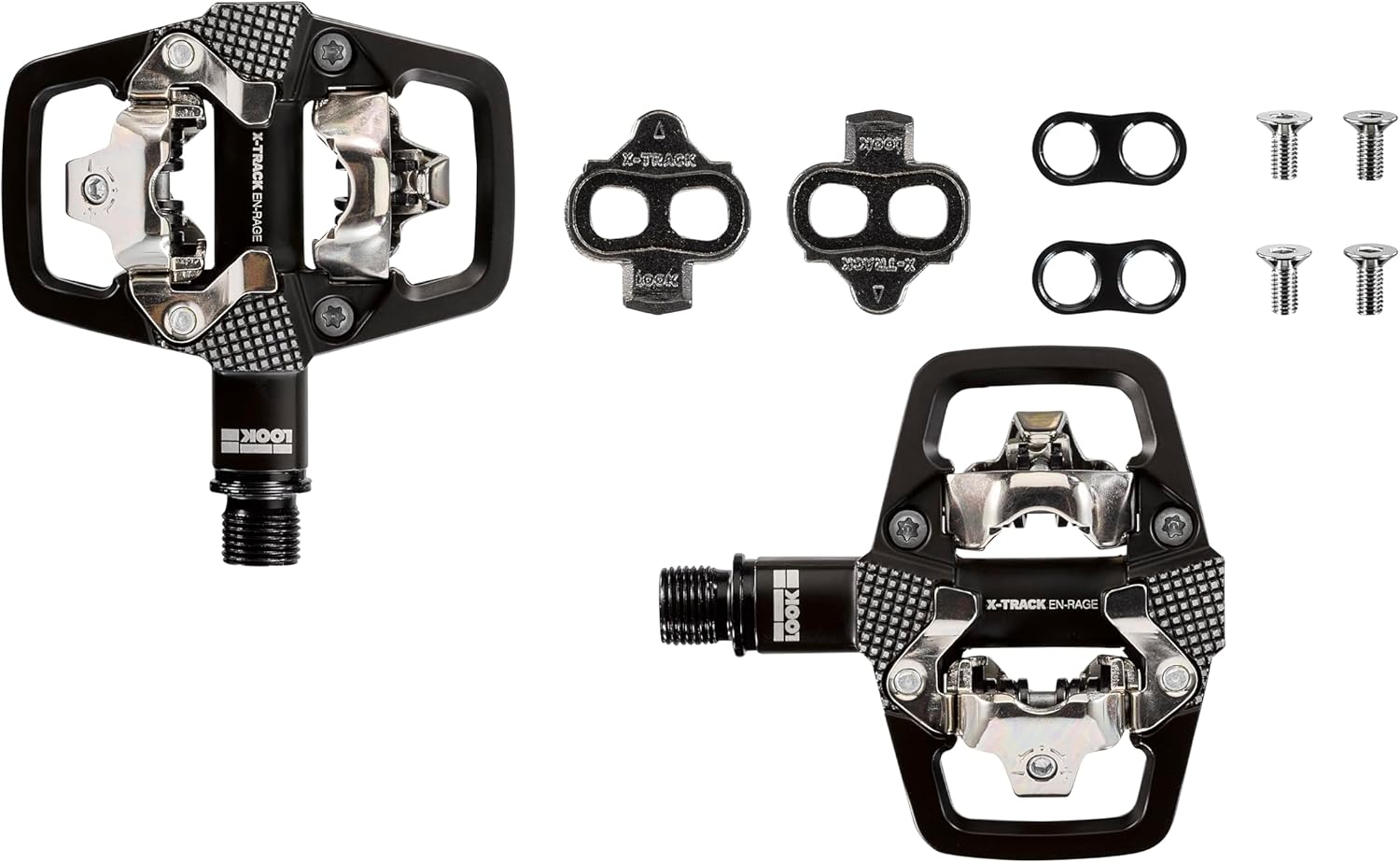 LOOK Cycle - X-Track En-Rage MTB Pedals - Standard SPD Mechanism Compatible - Clipless Pedal - Forged Aluminum Body - Large Contact Surfaces - Strong and Light Bike Pedals, Ideal for Trail Riding