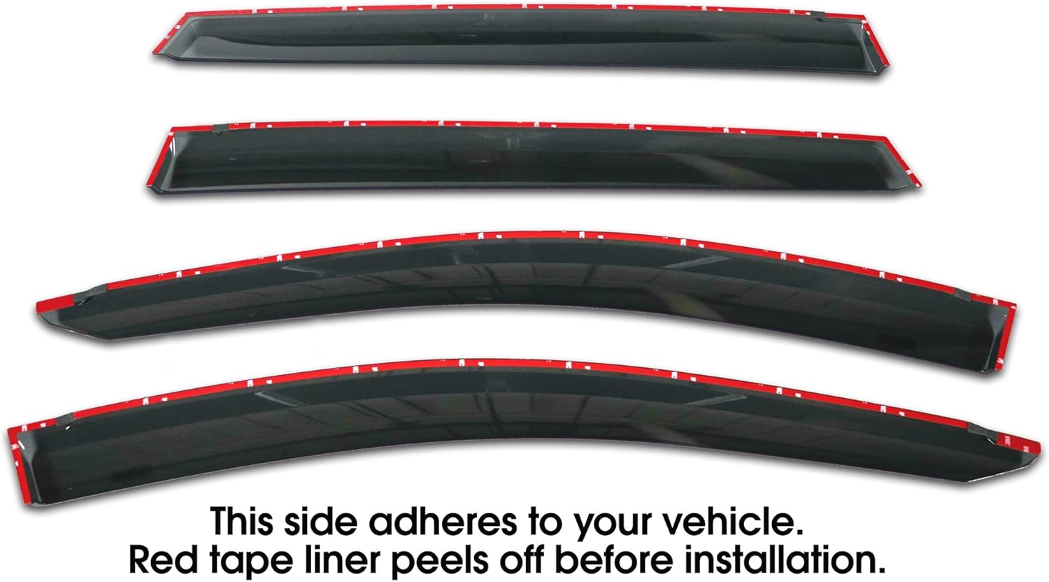 C&C Car Worx Tape-On Outside-Mount WV-12R-TF Aftermarket Set of Four Side Window Visor Rain Guard Deflectors Compatible with Toyota™ 2013-2018 RAV4™ XA40