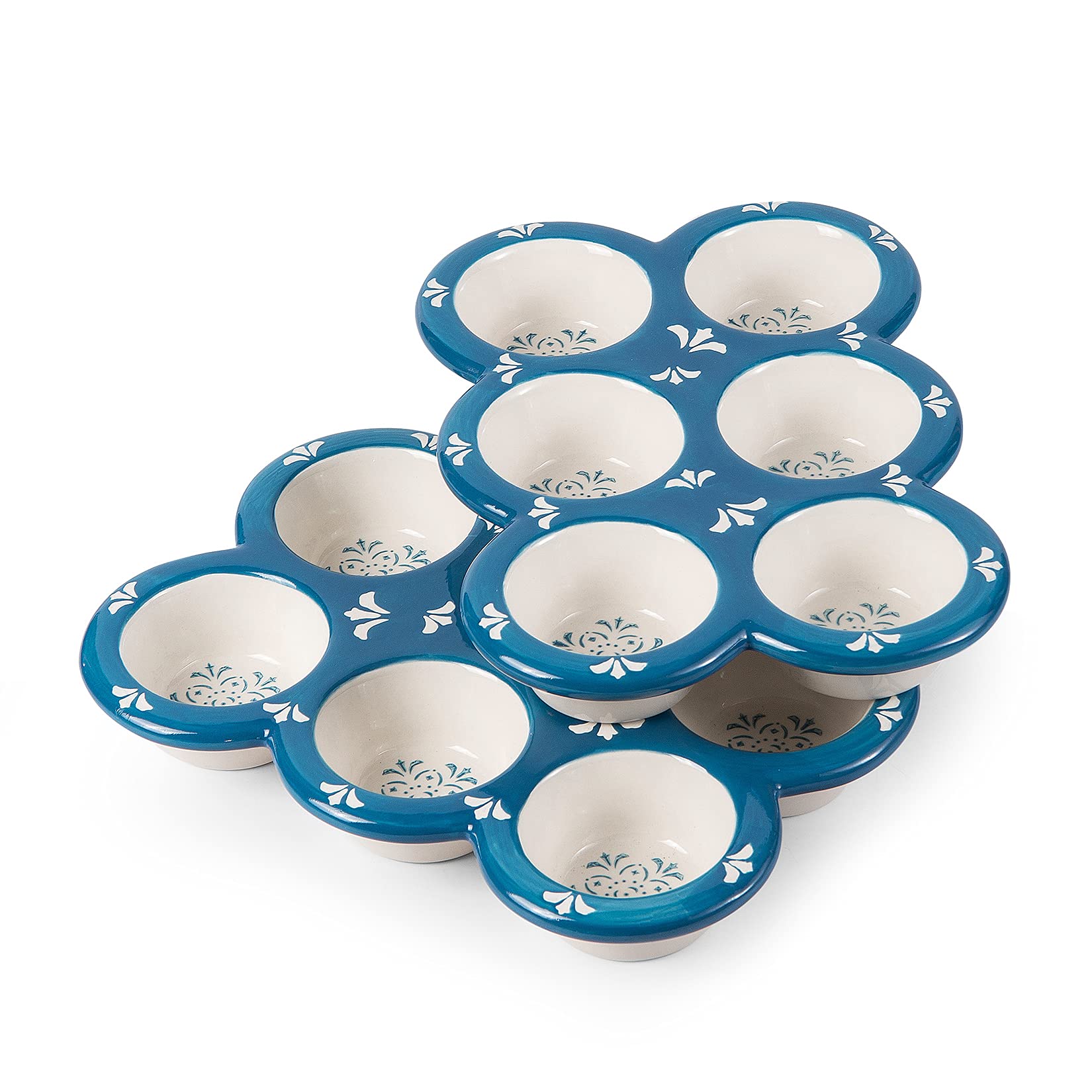 ORIGINAL HEART Muffin Tin Ceramic Cupcake Pan Blue Muffin Pan 2pcs Popover Pan Muffin pans nonstick 6 cups Muffin Tin for Baking