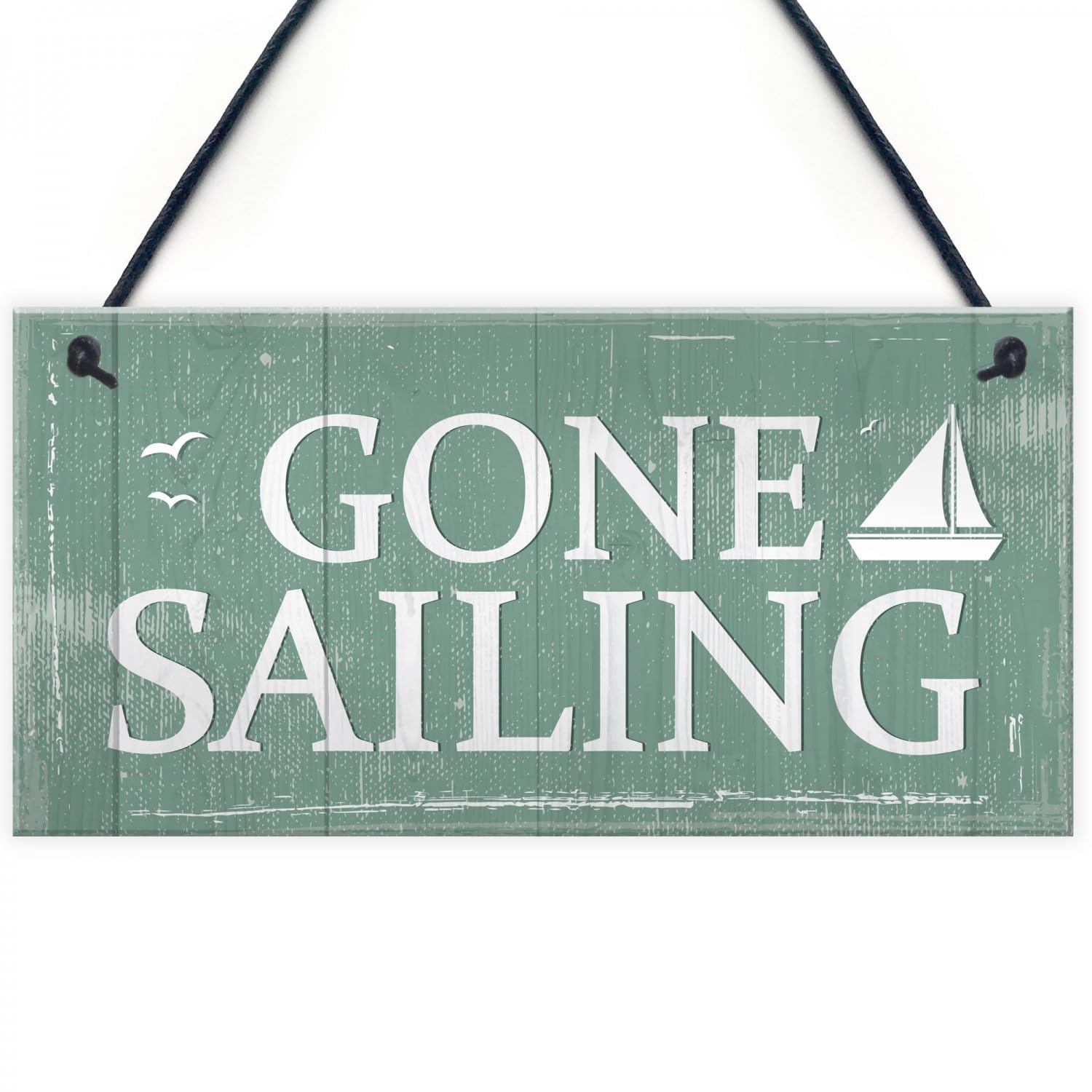 Miaomansenstore Wooden Signs Plaques Gone Sailing Hanging Plaques Nautical Decor Beach Seaside Chic House Decor