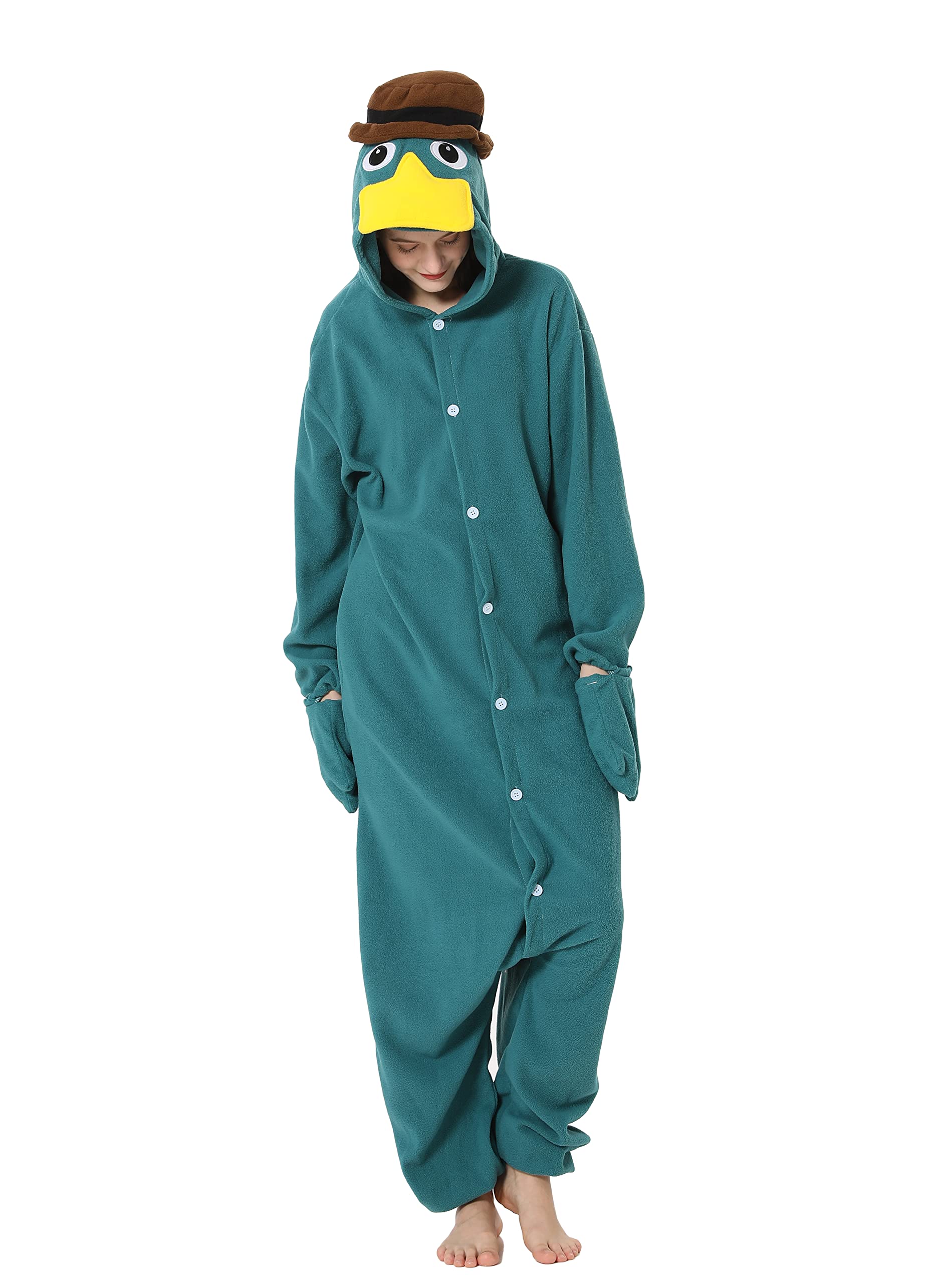 SIYUEOnesie Costume Platypus Pajama Perry Adult Animal Onesies Halloween Christmas Jumpsuit Women Men Unisex Carnival