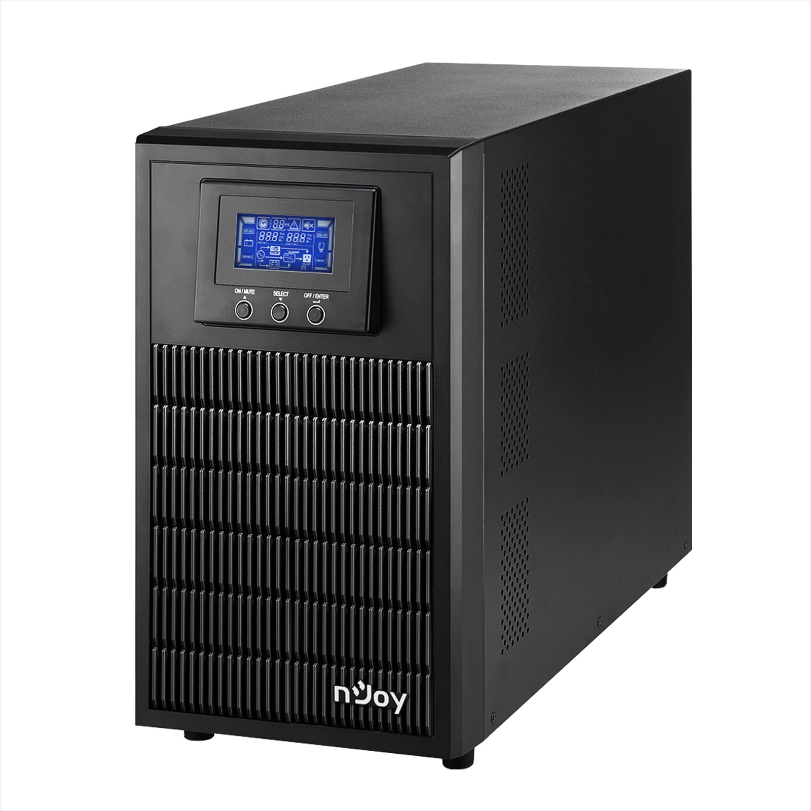 NJOY Aten Pro 3000 Gruppo di Continuità 3000VA 2700W | Doppia Conversione Online | Onda Sinusoidale Pura | 4 Schuko | USB RS232 Slot SNMP | 6 batterie da 12V 9Ah | UPS Server Rack Datacenter
