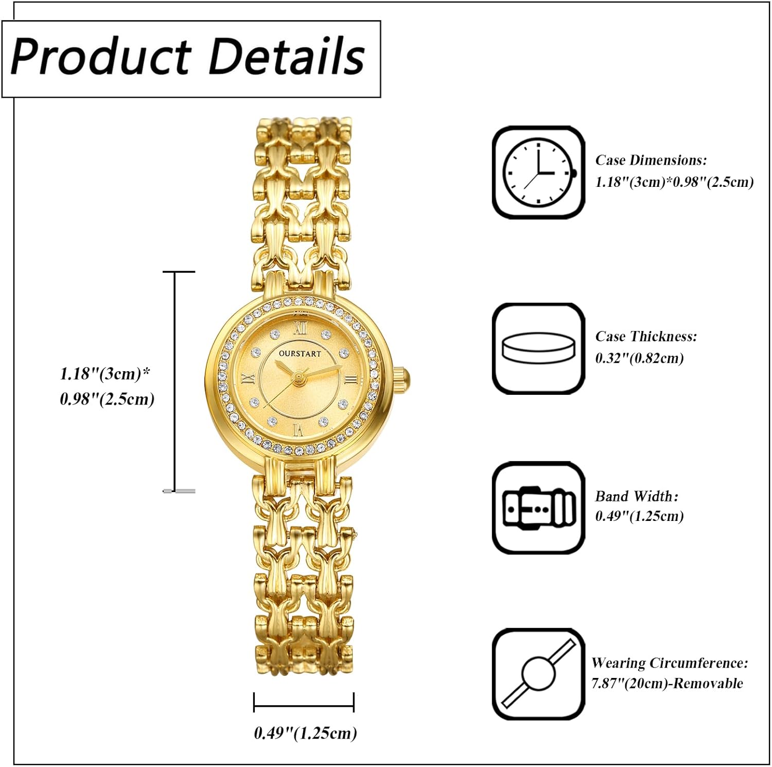 Lancardo Women Bracelet Wrist Watch: Classic Gold Silver Tone Link Band Case Quartz Analog Dress Watch for Lady Birthday Valentines Day Womens Day - Image 2
