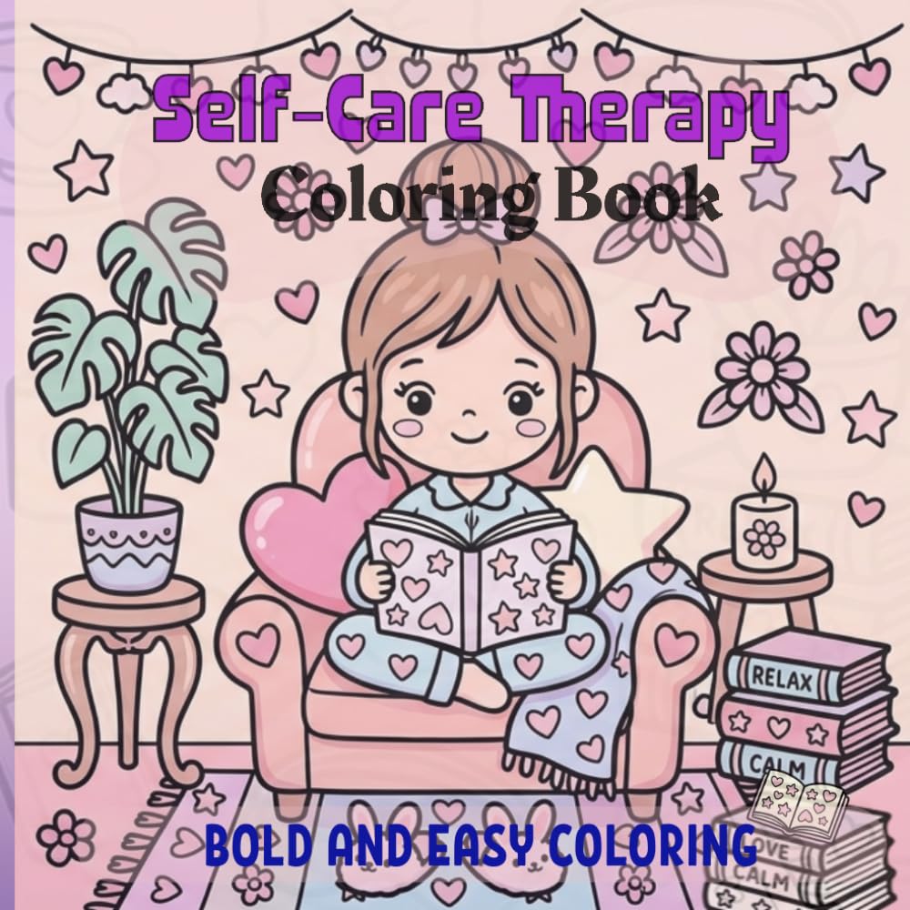 Self-Care Therapy: Bold and Easy Coloring Book for Women and Teens, Relaxing Self Love, Wellness, and Mindfulness Pages – 8.5 x 8.5 inch.: Stress ... and Everyday Calm for Creative Expression.