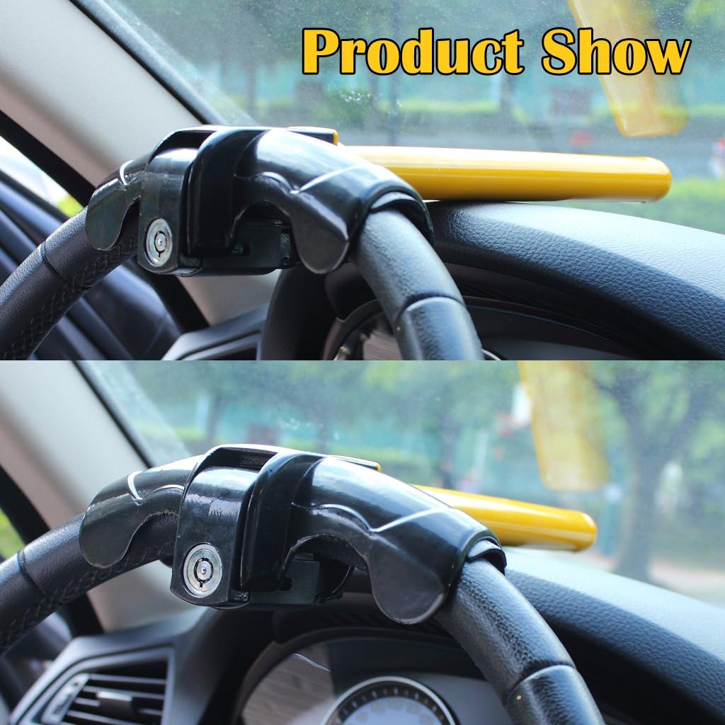 Best Cyber Deals 🔥 EFORCAR 1 PCS Universal Anti-Theft Car Auto Security Rotary Steering Wheel Lock