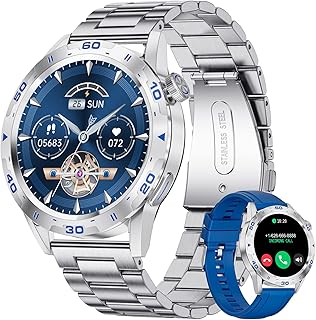 BANGWEI Smart Watch for Men Dial Answer Calls Voice Chat, Fitness Tracker Watch with Heart Rate Sleep Monitor 100+ Sports,1.32" HD Touch Screen Bluetooth Men's Smart Watches for Android iOS