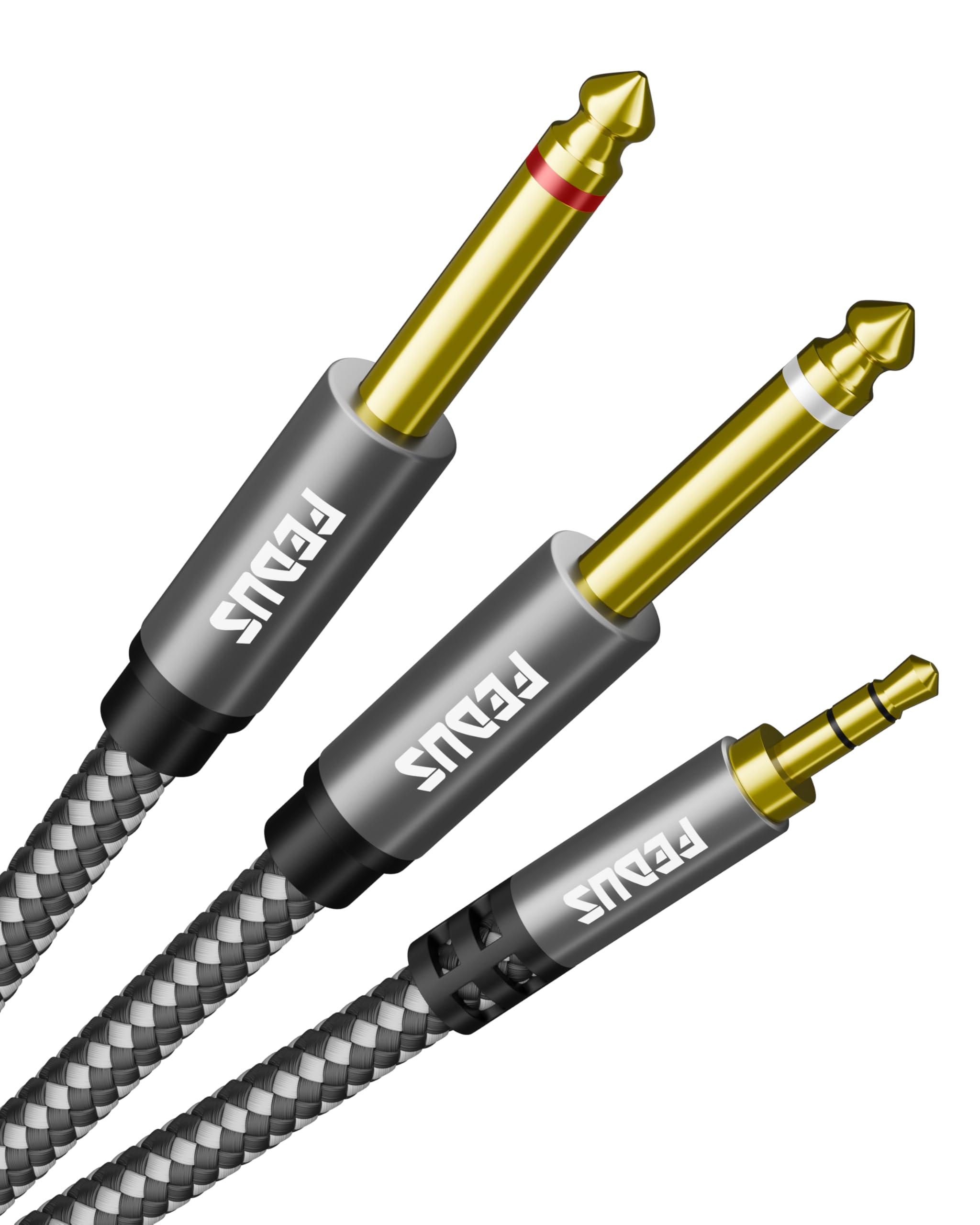 FEDUS 1.5 Meter Gold Plated Oxygen Free Copper 3.5mm 1/8" TRS to Dual 6.35mm 1/4" TS Mono Stereo Y-Cable Splitter Cord Compatible for Phones, Sound Cards, CD Players, Multimedia Speakers, Home Stereo-image-20