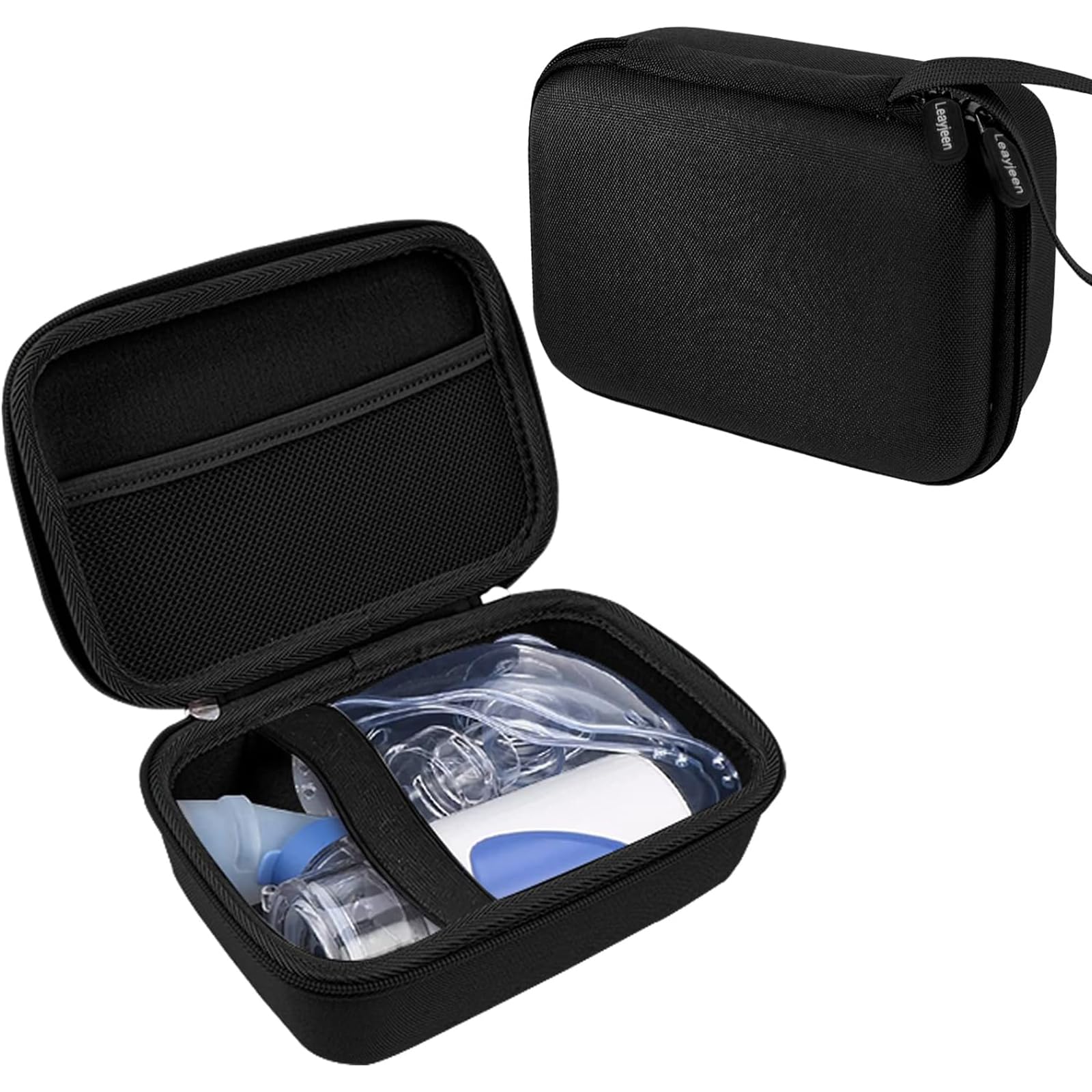 Leayjeen Carrying Case Compatible with Meowyn/Audilo/Naweti/Gülife/PUERUK Portable Handheld Inhaler Nebulizer for Adults and Kids，Handheld Mesh Atomizer,Inhaler Spacer Bag-Black（Case Only）