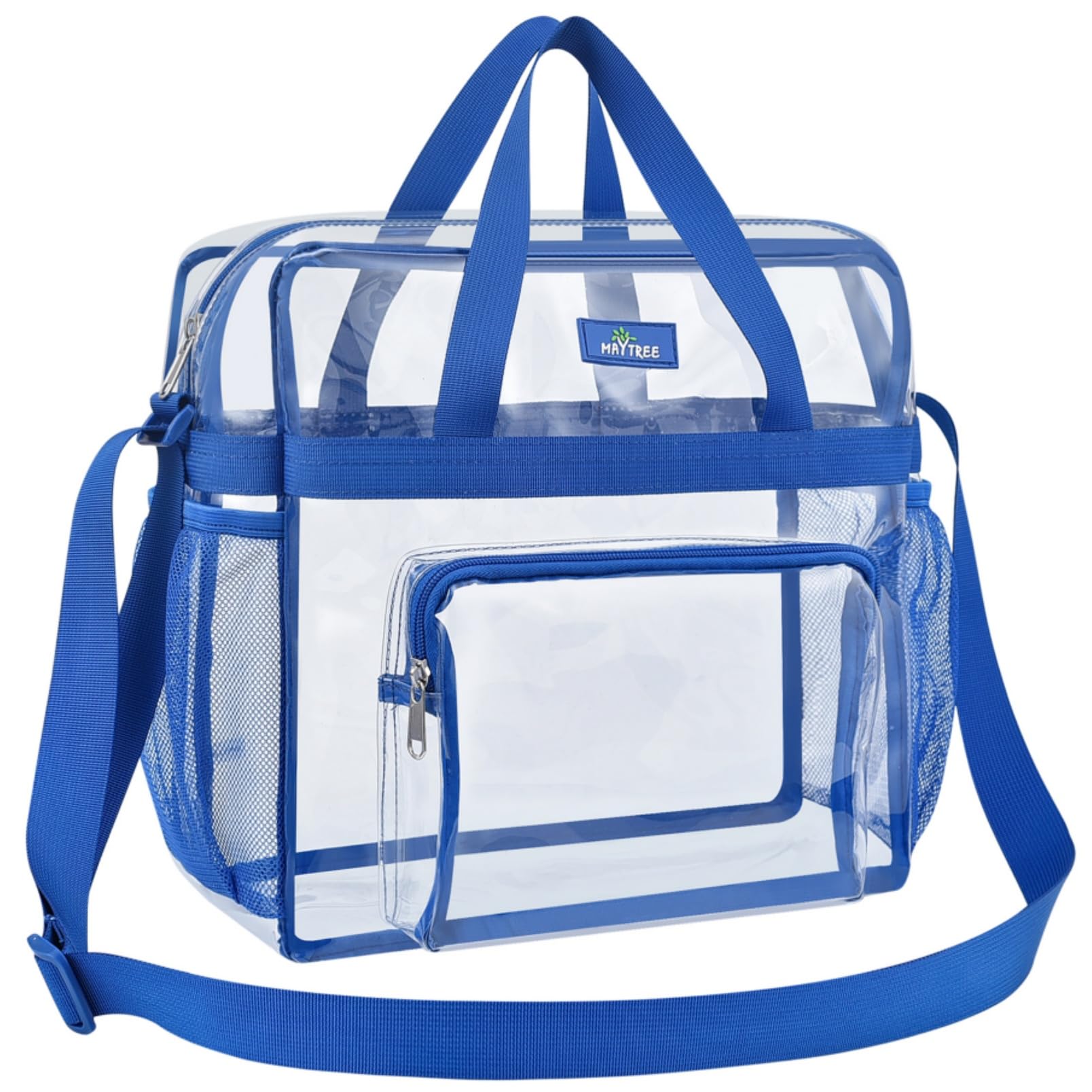 Bagenius Borsa tote trasparente approvata dallo stadio, borsa a tracolla trasparente per concerti, lavoro e sport, 30,5 x 15,5 x 30,5 cm