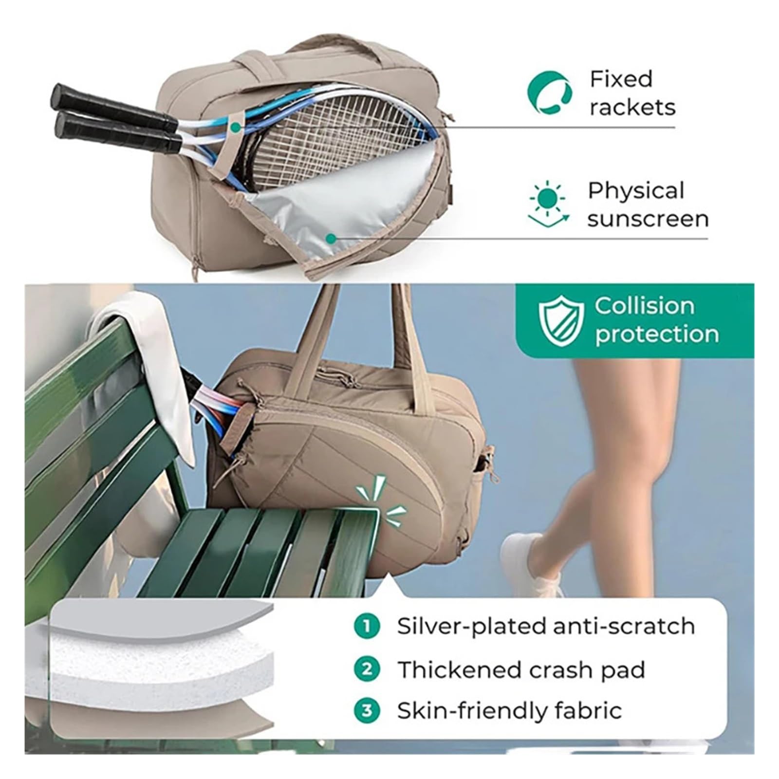 Mochila Tenis Mochila Profesional for Raquetas: Bolsa De Tenis De Calidad Turística con Zona Ventilada for Zapatos Y Almacenamiento Multicapa (Organizador De Equipo Deportivo)