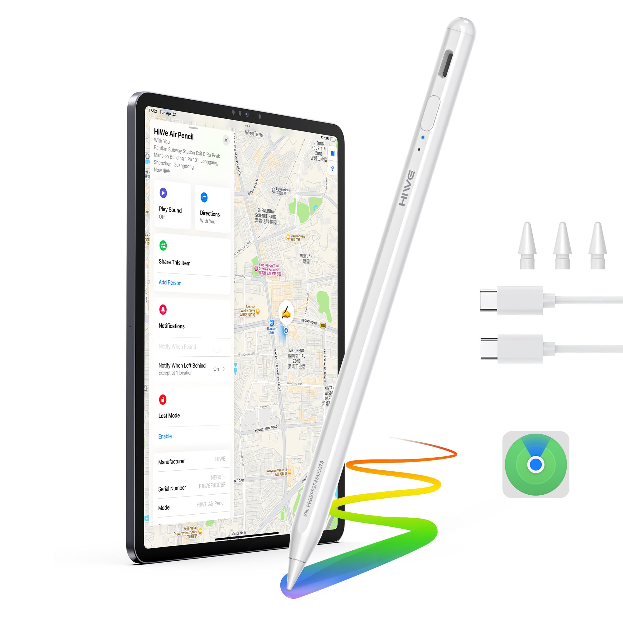 Lápiz para iPad compatible con modelos 2018-2025 e inclinación magnética 8