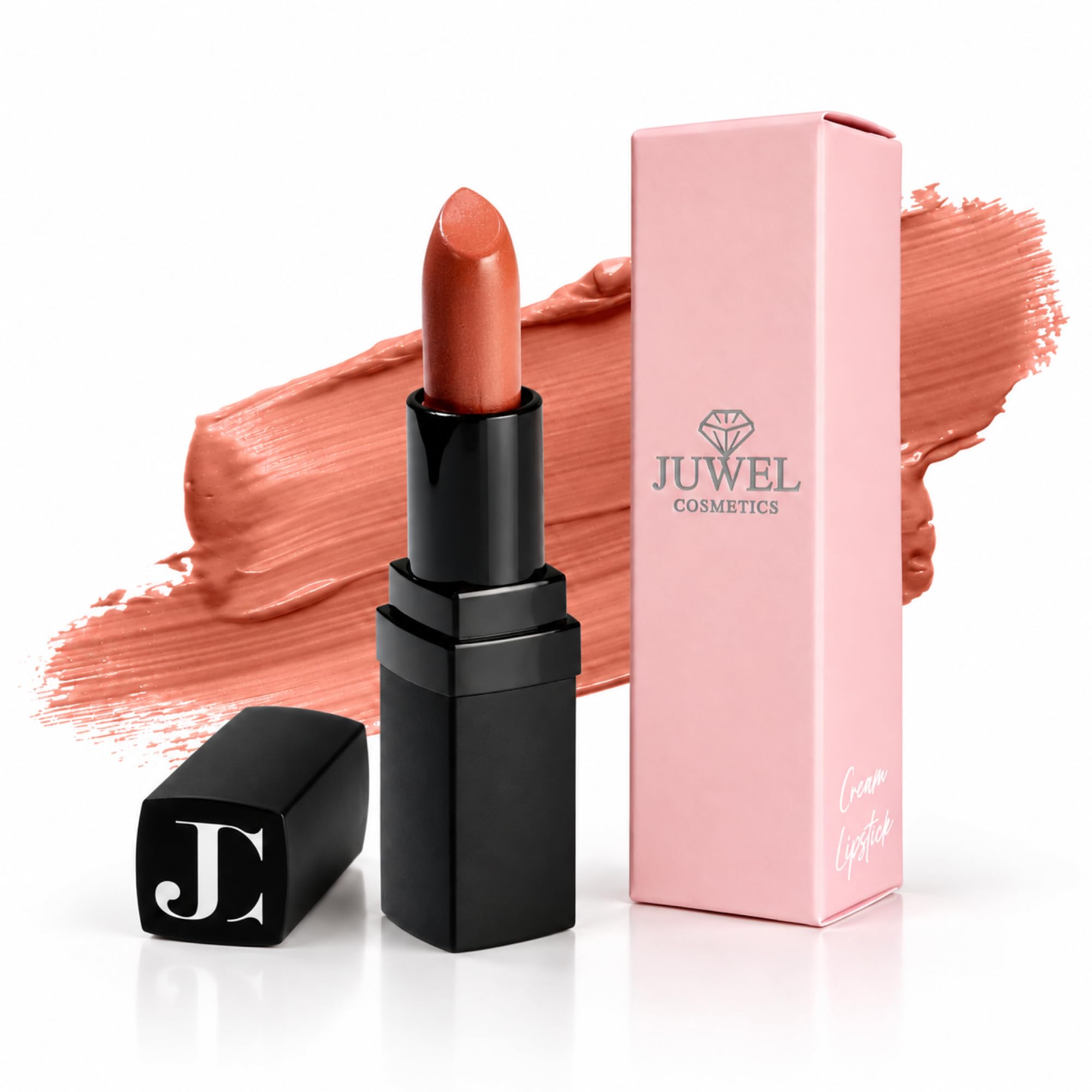 Juwel Cosmetics Moisture Rich Cream Lipstick, Velvety Satin Finish,Marquise | Non-drying hydrating lip color with Grape Seed Oil, Shea Butter & Avocado Oil. Paraben-free & cruelty-free smooth makeup.