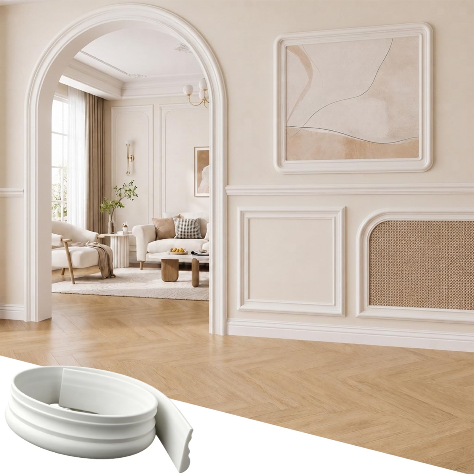 Modanatura Decorativa Flessibile in PVC per Pareti E Soffitti Profilo Angolare Impermeabile Verniciabile per Fai da Te (5cm X 1cm) W 5cm, L 3m