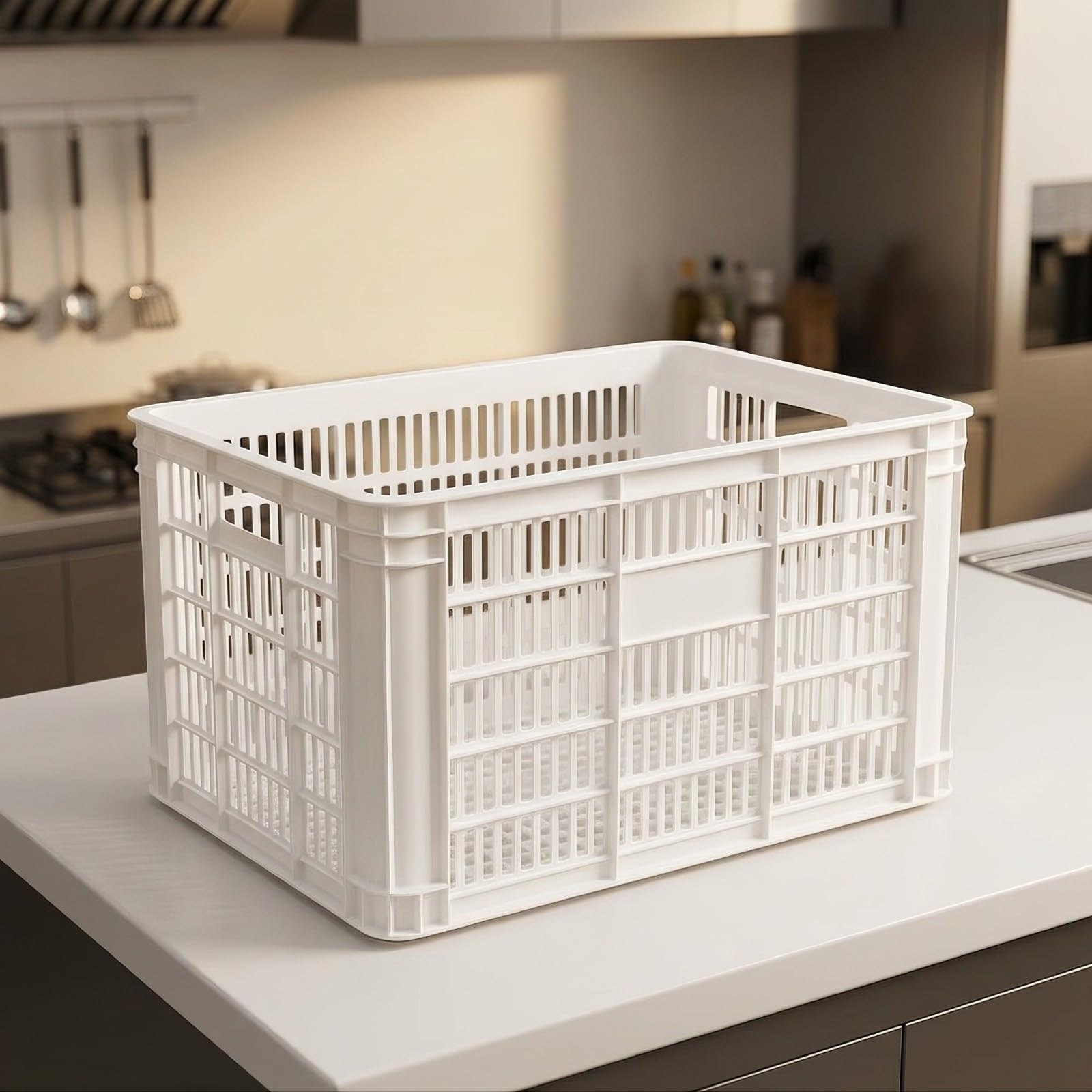 rockible Contenedor Apilable Rectangular, Organizador, para Cocina, Cámaras Frigoríficas , 450x305x240mm